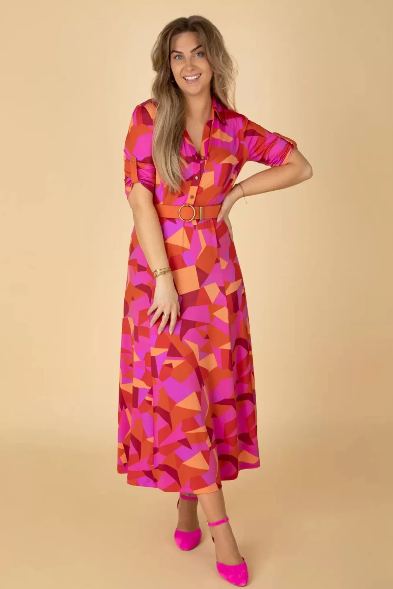 K-Design Lexie Maxi Jurk In Fuchsia | Vrouwen Plus Size Jurken