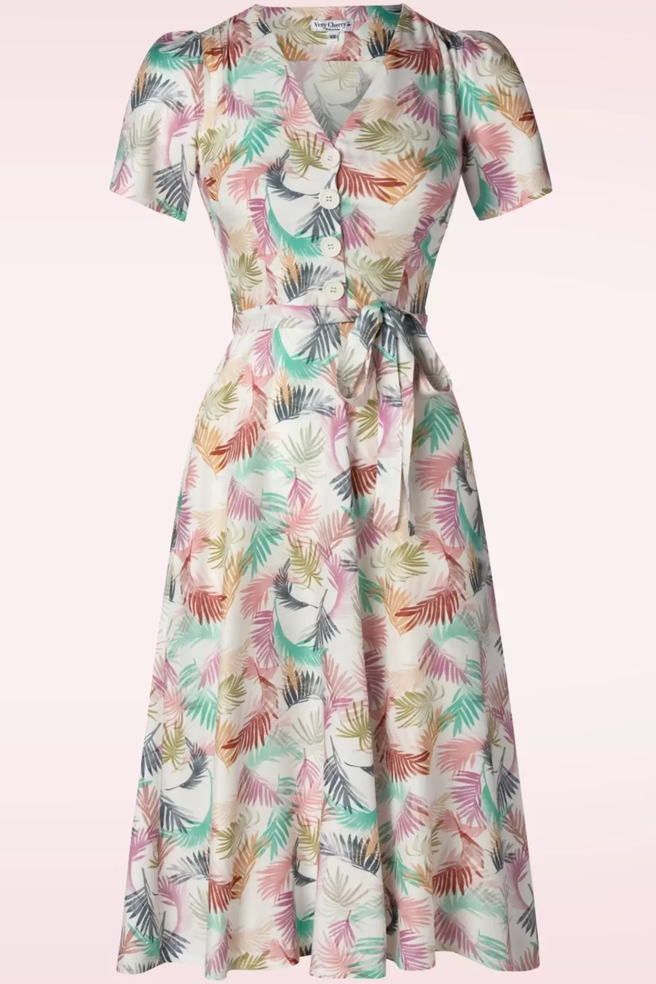 Very Cherry Magnolia Gatsby Pastel Bloemen Jurk In Wit | Vrouwen A Lijn Jurken