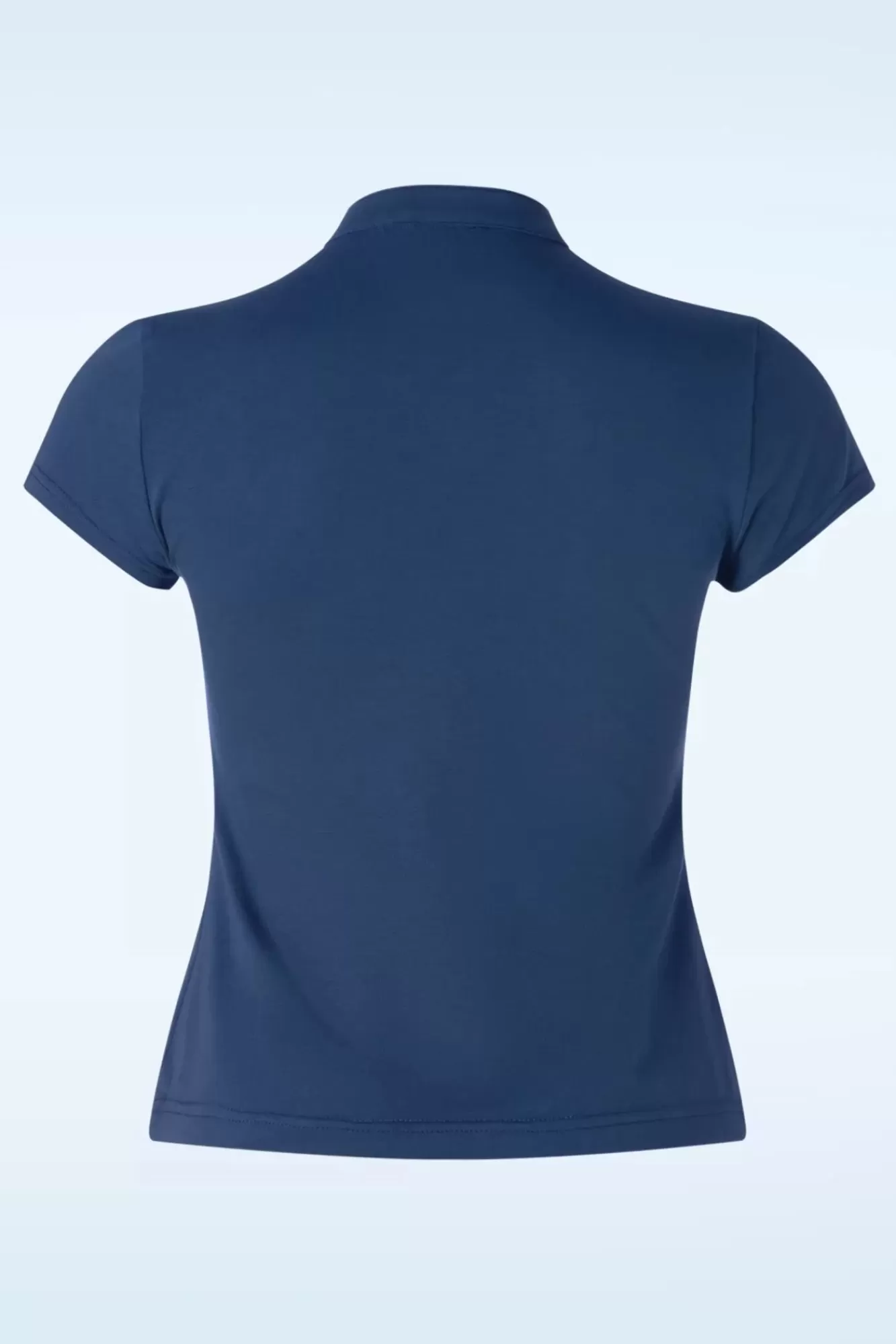 Banned Retro Mandarin Collar Top In Marineblauw | Vrouwen Tops