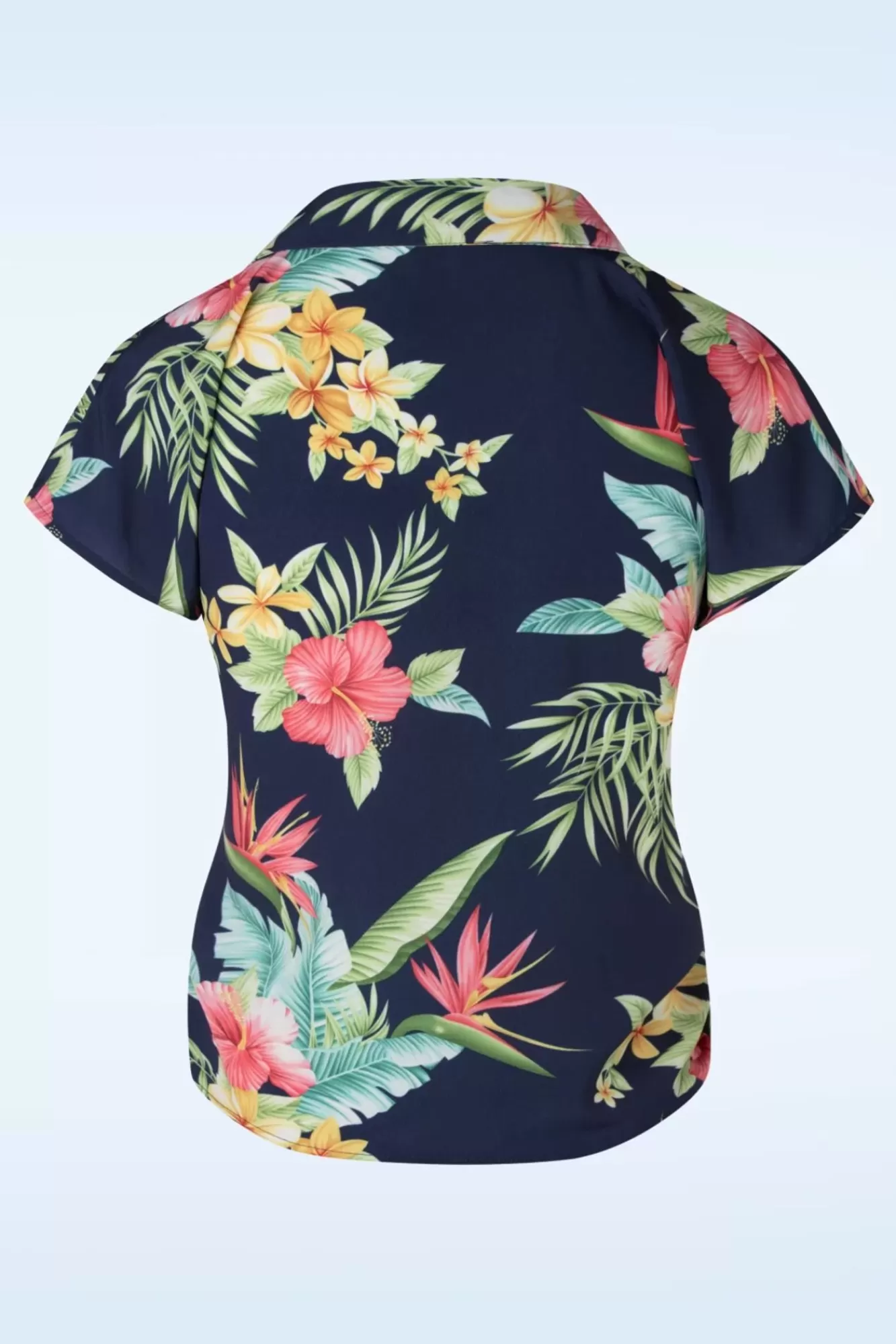 Rock N Romance Maria Tuck In Or Tie Up Blouse In Honolulu Marineblauw | Vrouwen Blouses