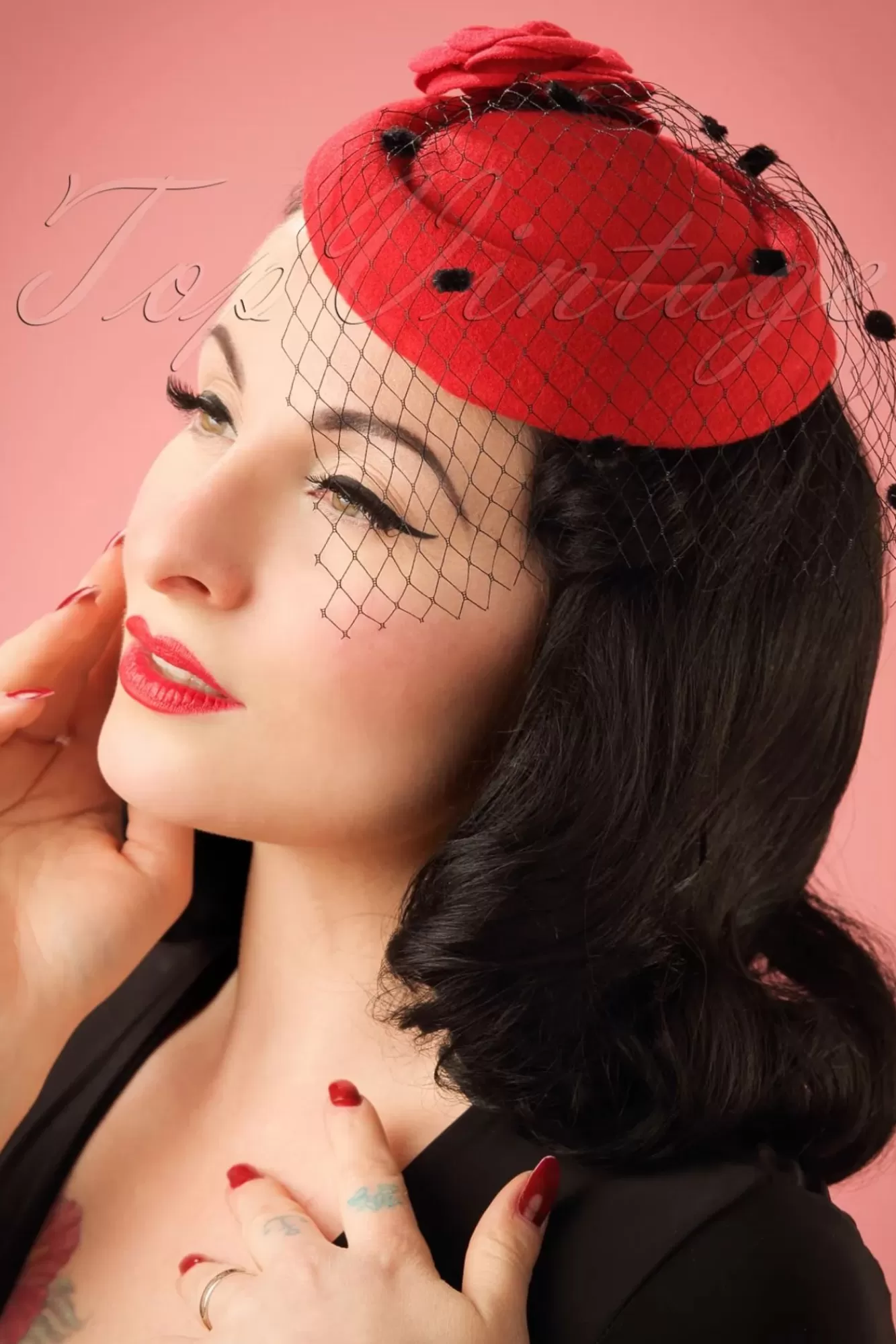 Banned Retro Marilyn Fascinator In Rood | Vrouwen Haaraccessoires