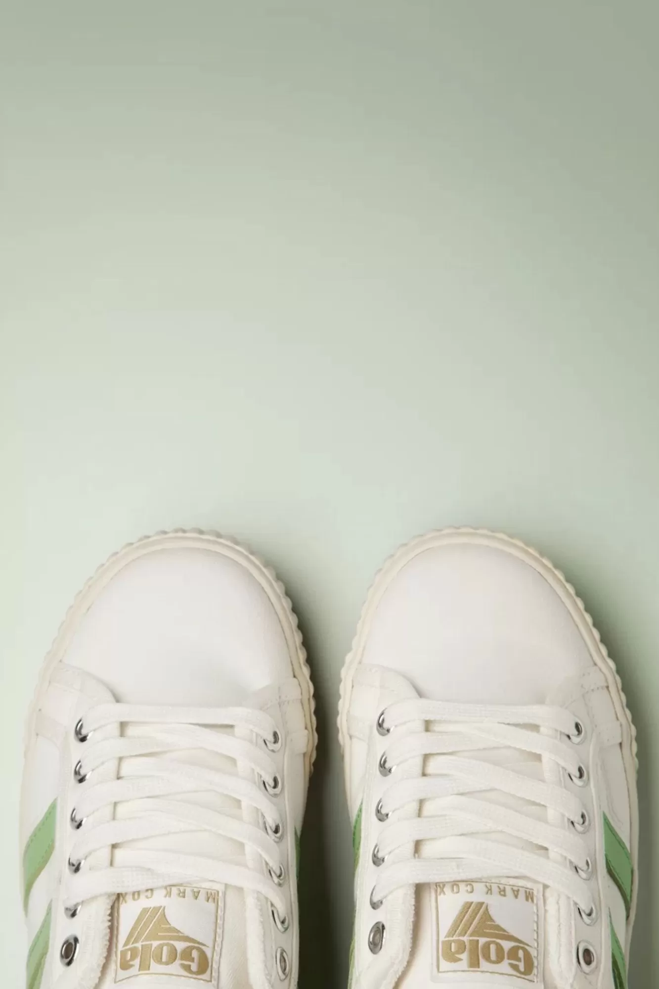 Gola Mark Cox Tennis Sneakers In Gebroken Wit En Patina Groen | Vrouwen Sneakers
