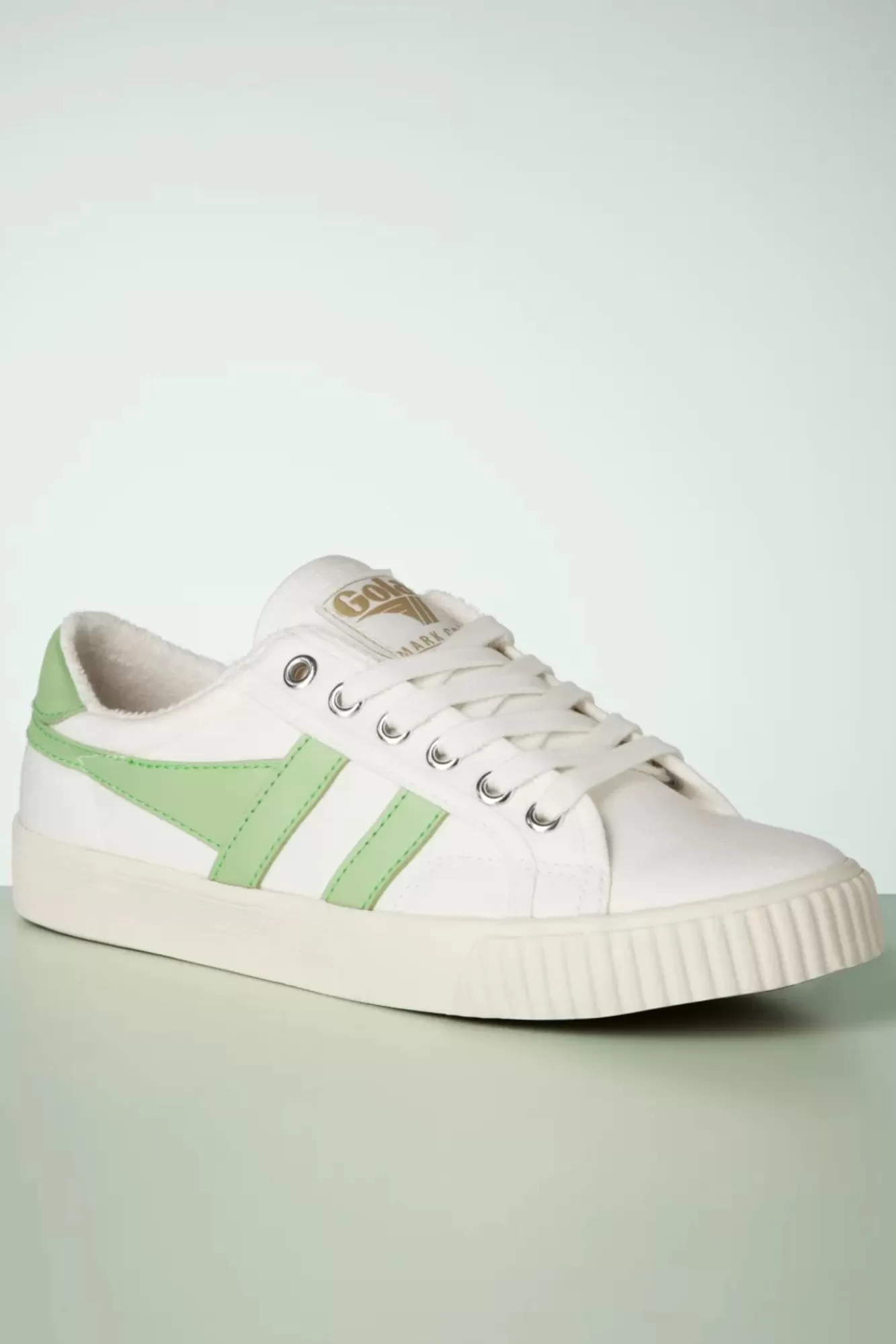 Gola Mark Cox Tennis Sneakers In Gebroken Wit En Patina Groen | Vrouwen Sneakers