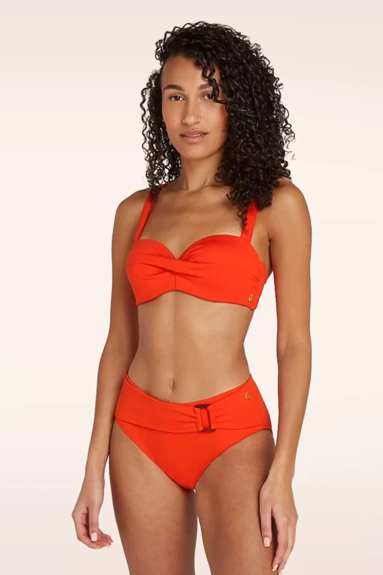 TC Beach Mid Waist Bikinibroekje In Zomers Rood | Vrouwen Bikini'S