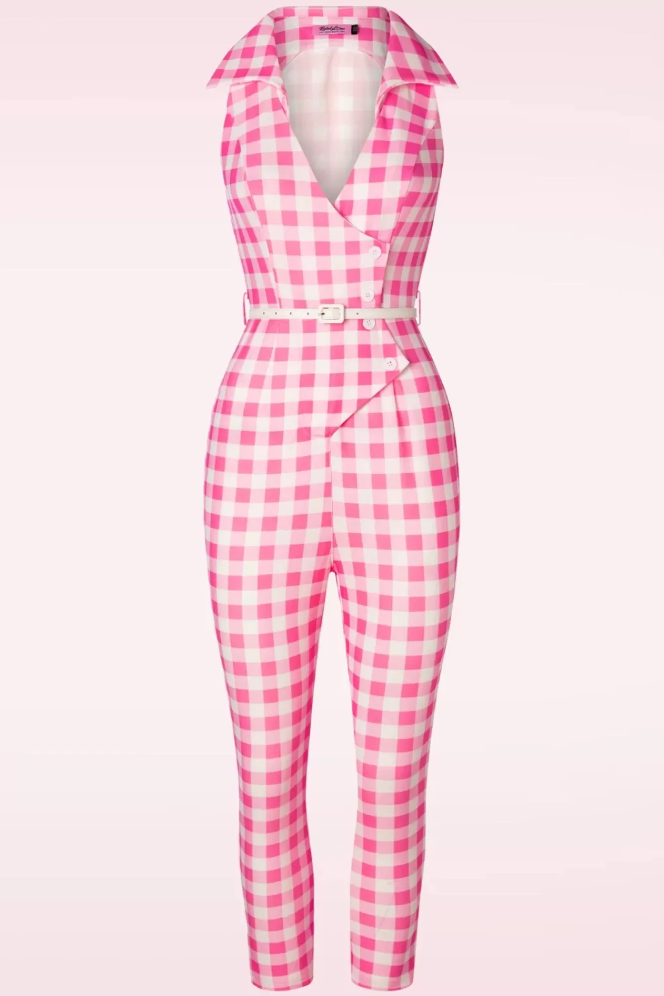 Rebel Love Clothing Midge Gingham Jumpsuit In Roze | Vrouwen Playsuits & Jumpsuits