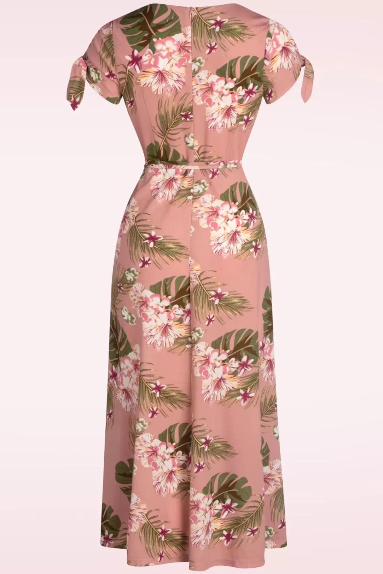 Vixen Midi-Jurk Met Tropische Bloemen In Roze | Vrouwen Maxi Jurken