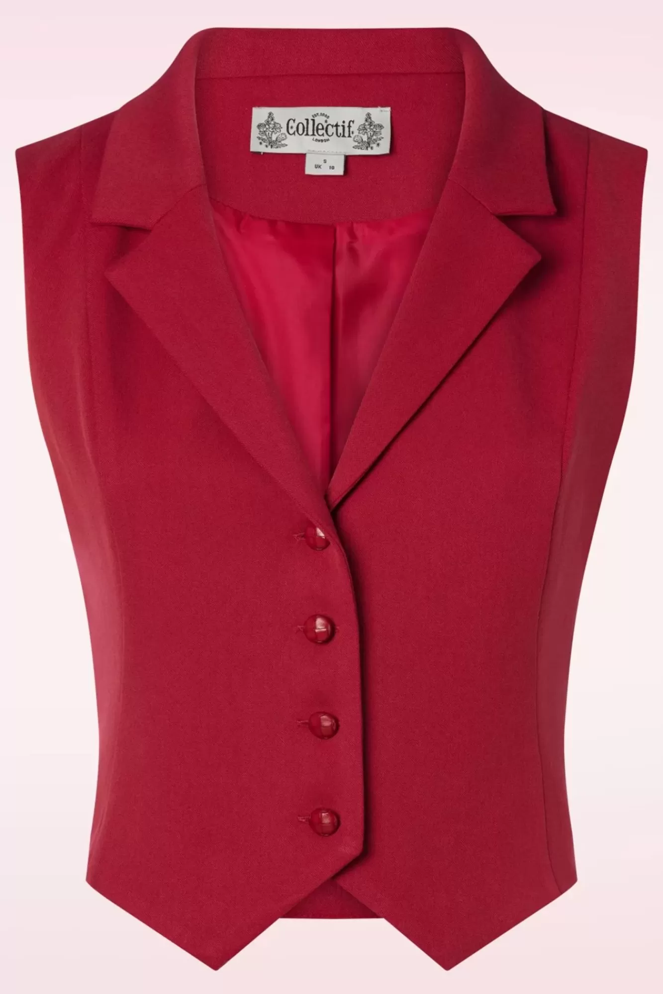 Collectif Clothing Milla Gilet In Rood | Vrouwen Jassen