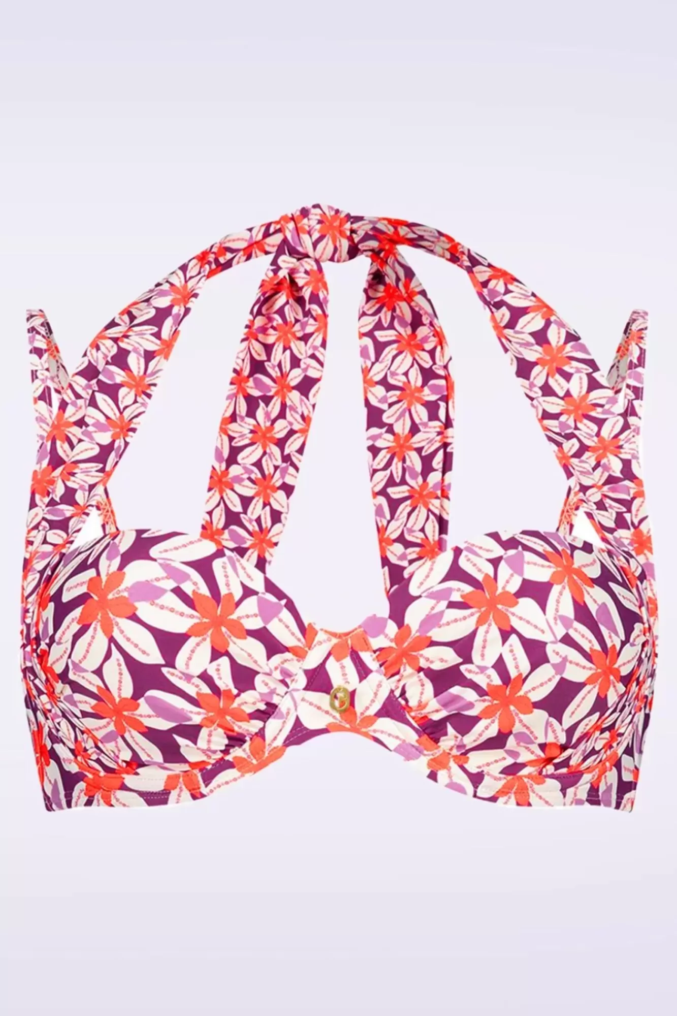 TC Beach Multiway Summer Flowers Bikinitop In Paars | Vrouwen Bikini'S