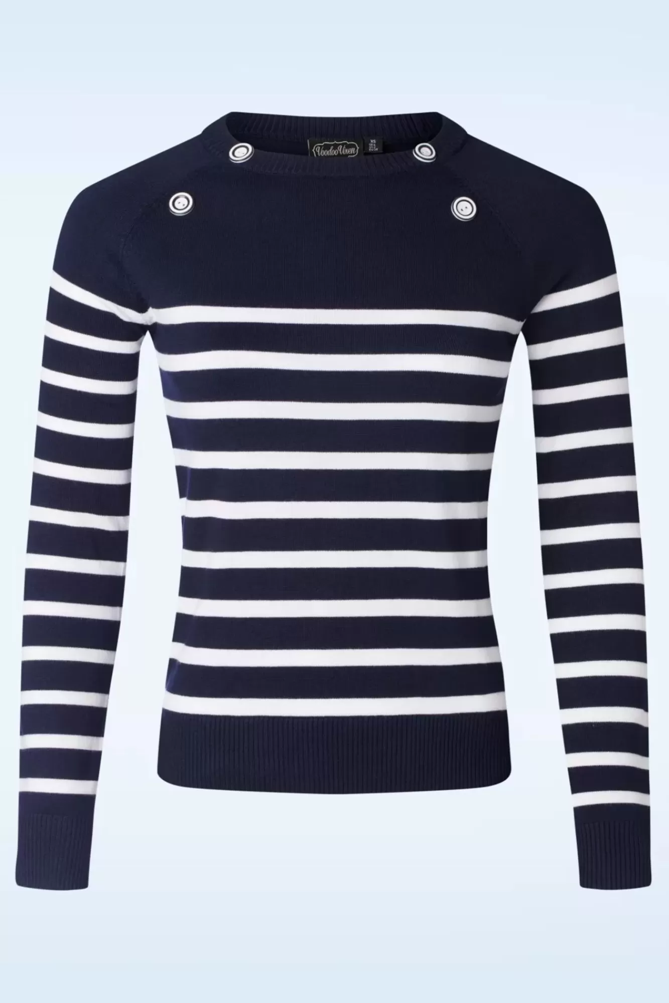 Vixen Nautical Stripe Sweater In Marineblauw | Vrouwen Truitjes