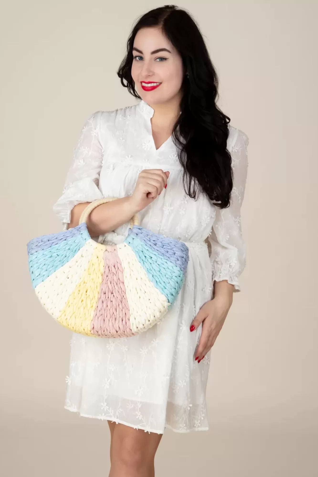 Amici Orleans Geweven Rotan Tas In Pastel | Vrouwen Tassen