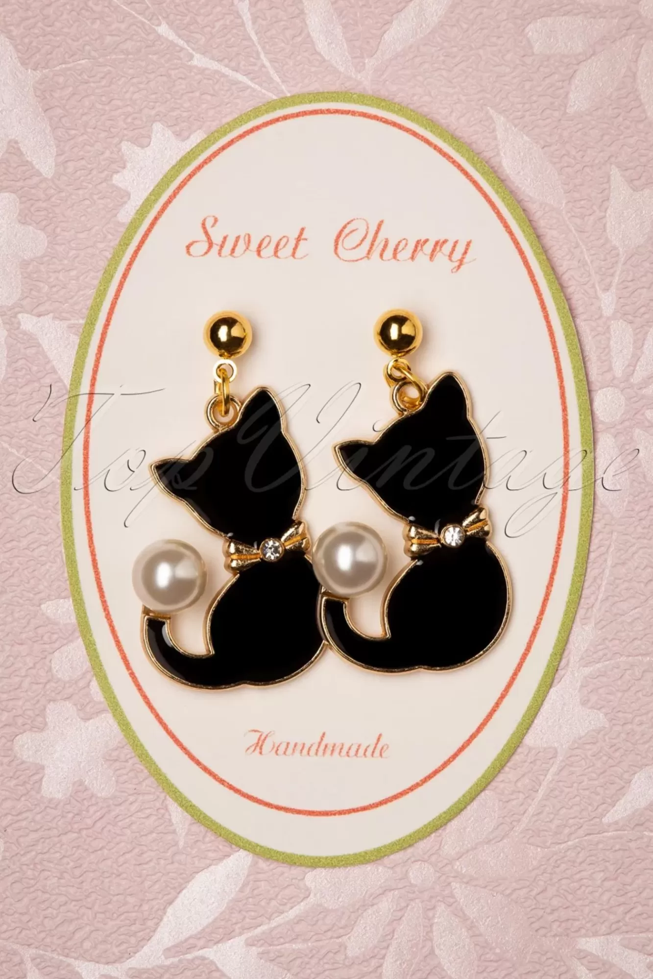 Sweet Cherry Parel Kat Drop Oorbellen In Goud | Vrouwen Sieraden