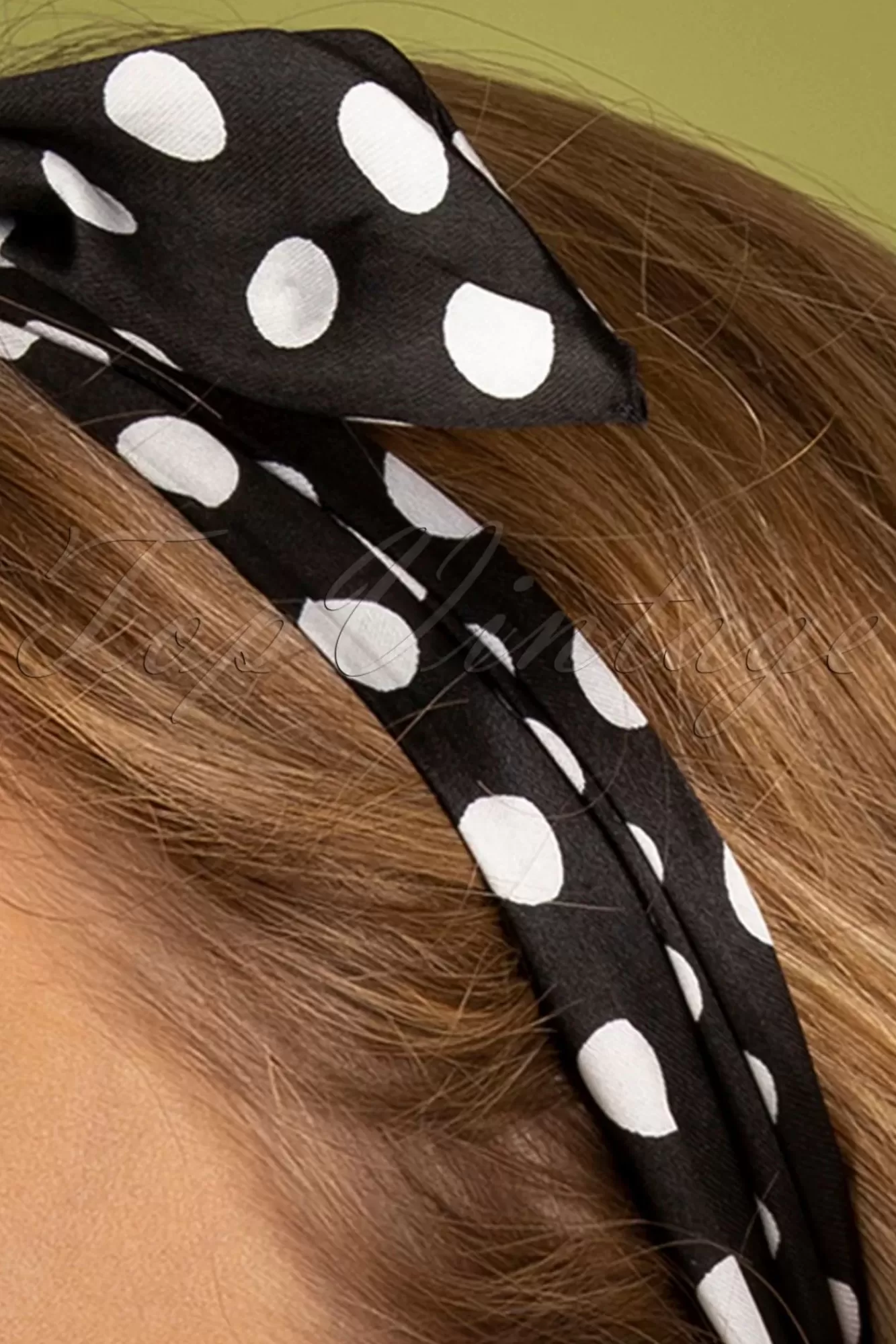 ZaZoo Pin-Up Haarsjaal Zwart Polkadot | Vrouwen Haaraccessoires