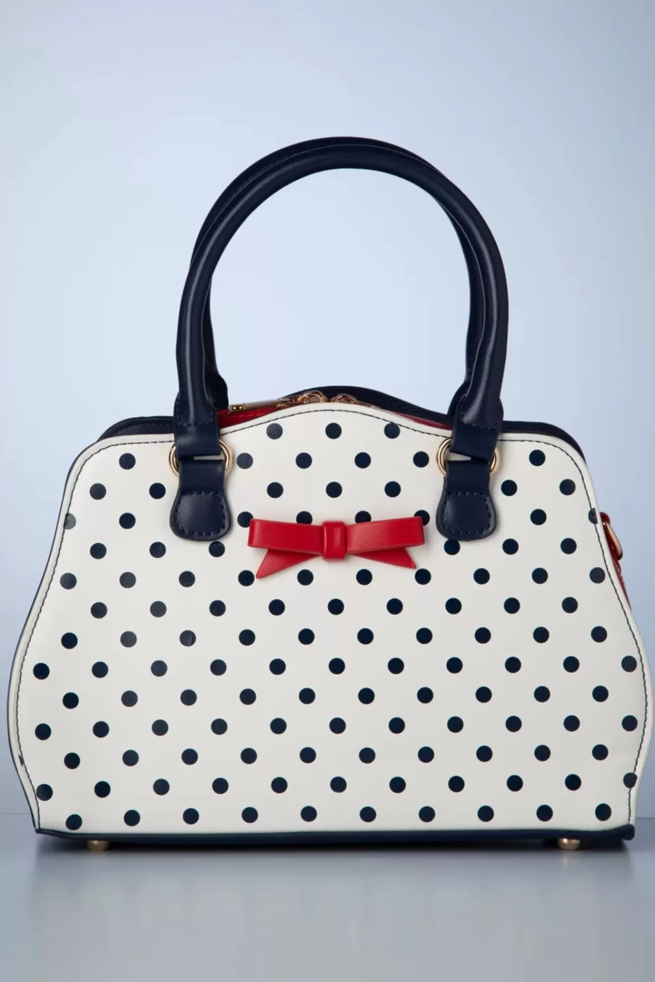 Banned Retro Poppy Polka Handtas In Wit | Vrouwen Tassen