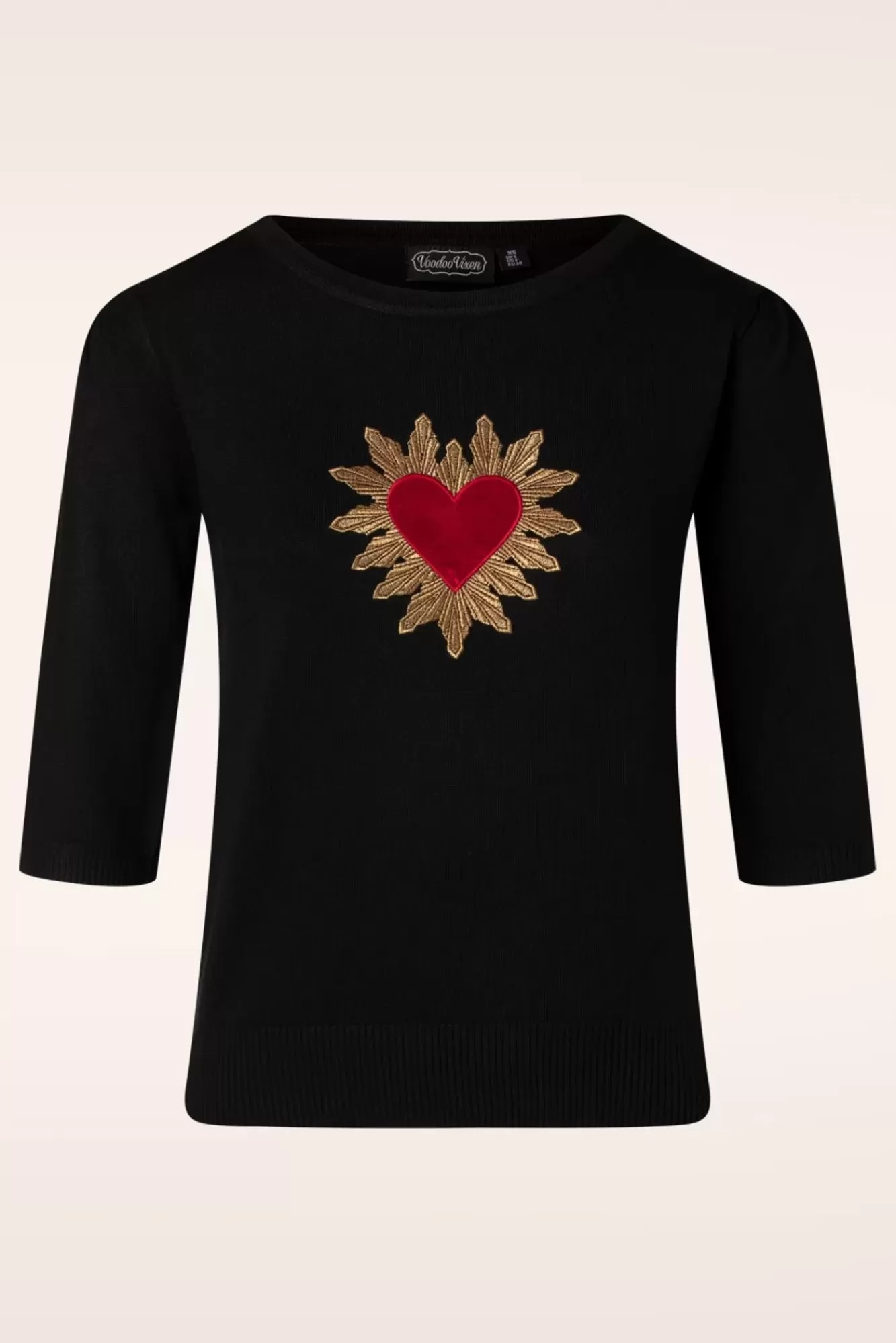 Vixen Queen Of Hearts Trui In Zwart | Vrouwen Truitjes