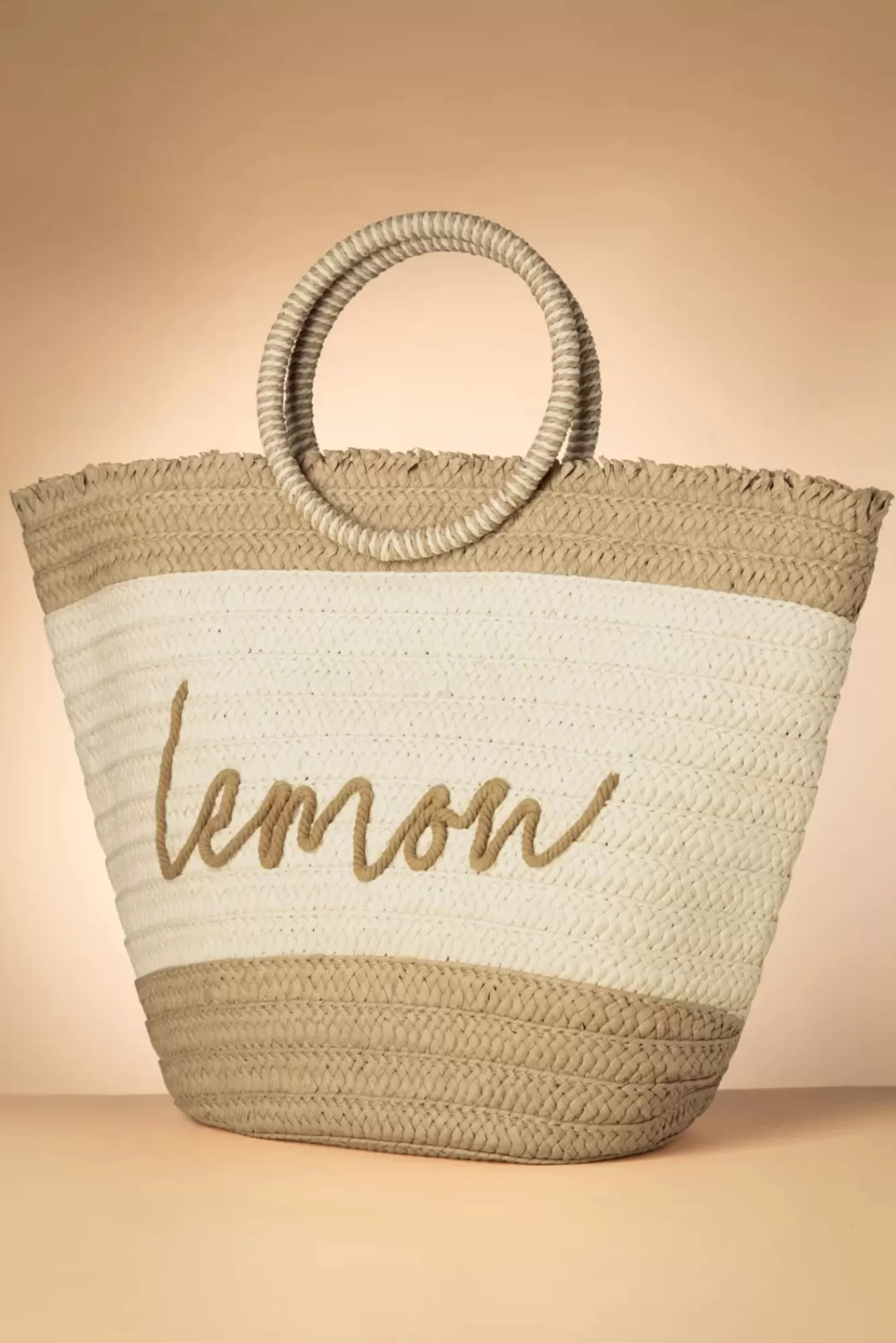 Smashed Lemon Raffia Boho Draagtas In Zand | Vrouwen Tassen