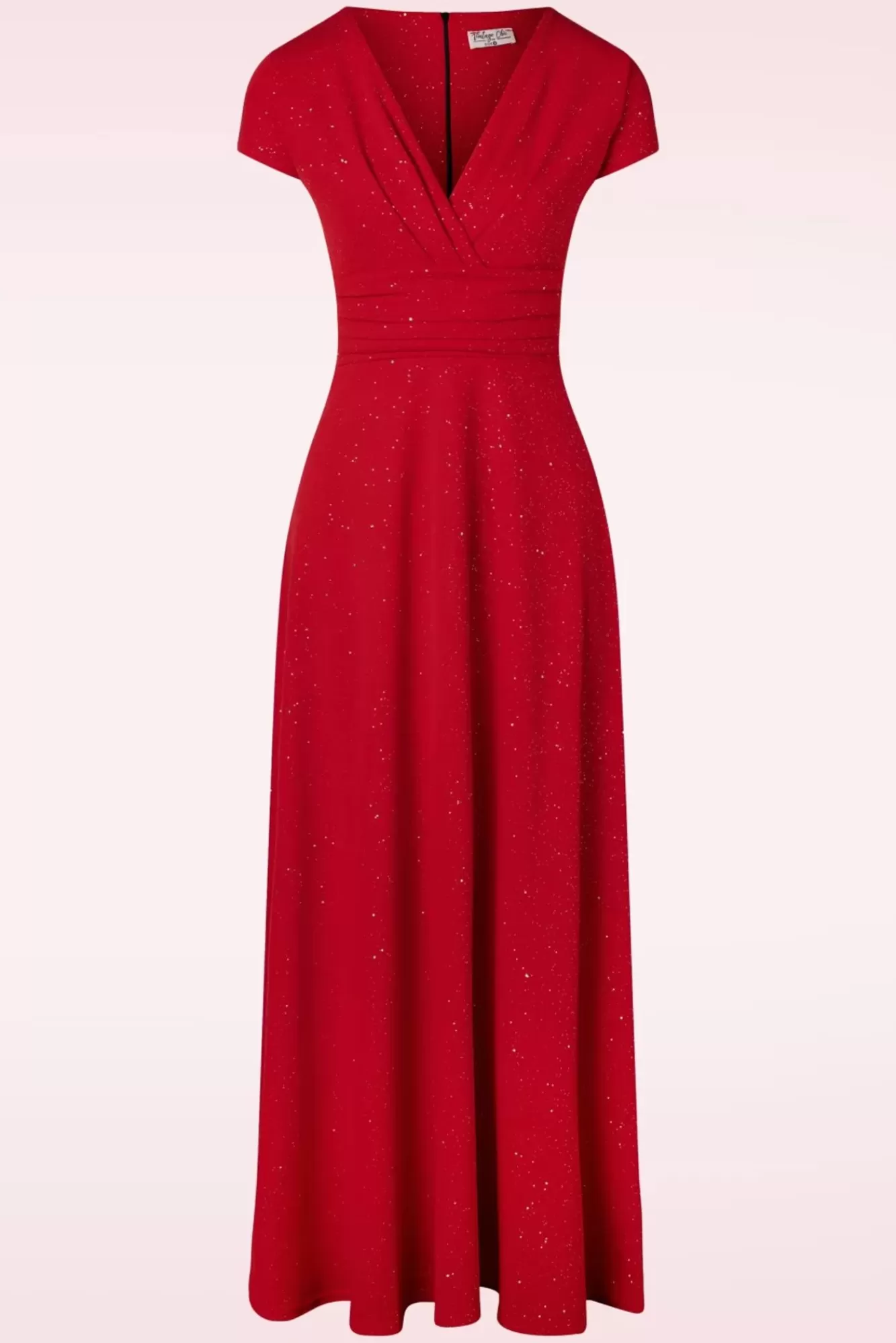 Vintage Chic for Topvintage Rinda Glitter Maxijurk In Rood | Vrouwen Maxi Jurken