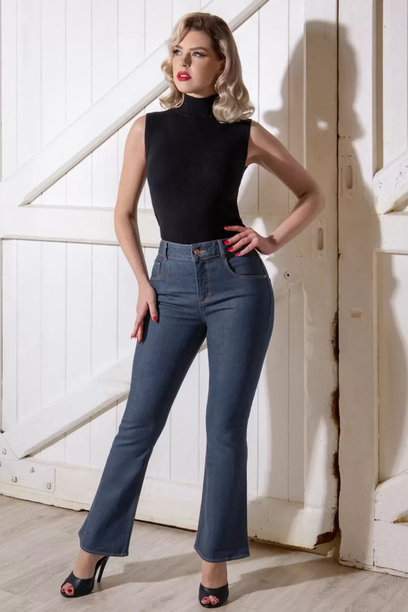 Rock-a-Booty Rosa Jeans In Denimblauw | Vrouwen Broeken