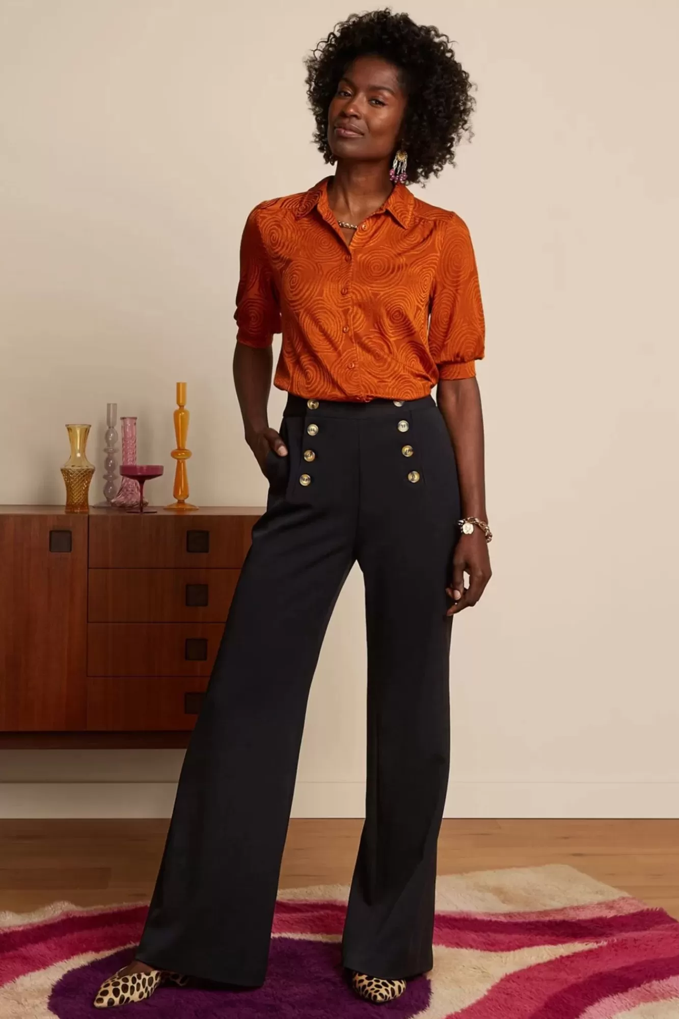 King Louie Sally Broadway Pantalon In Zwart | Vrouwen Broeken