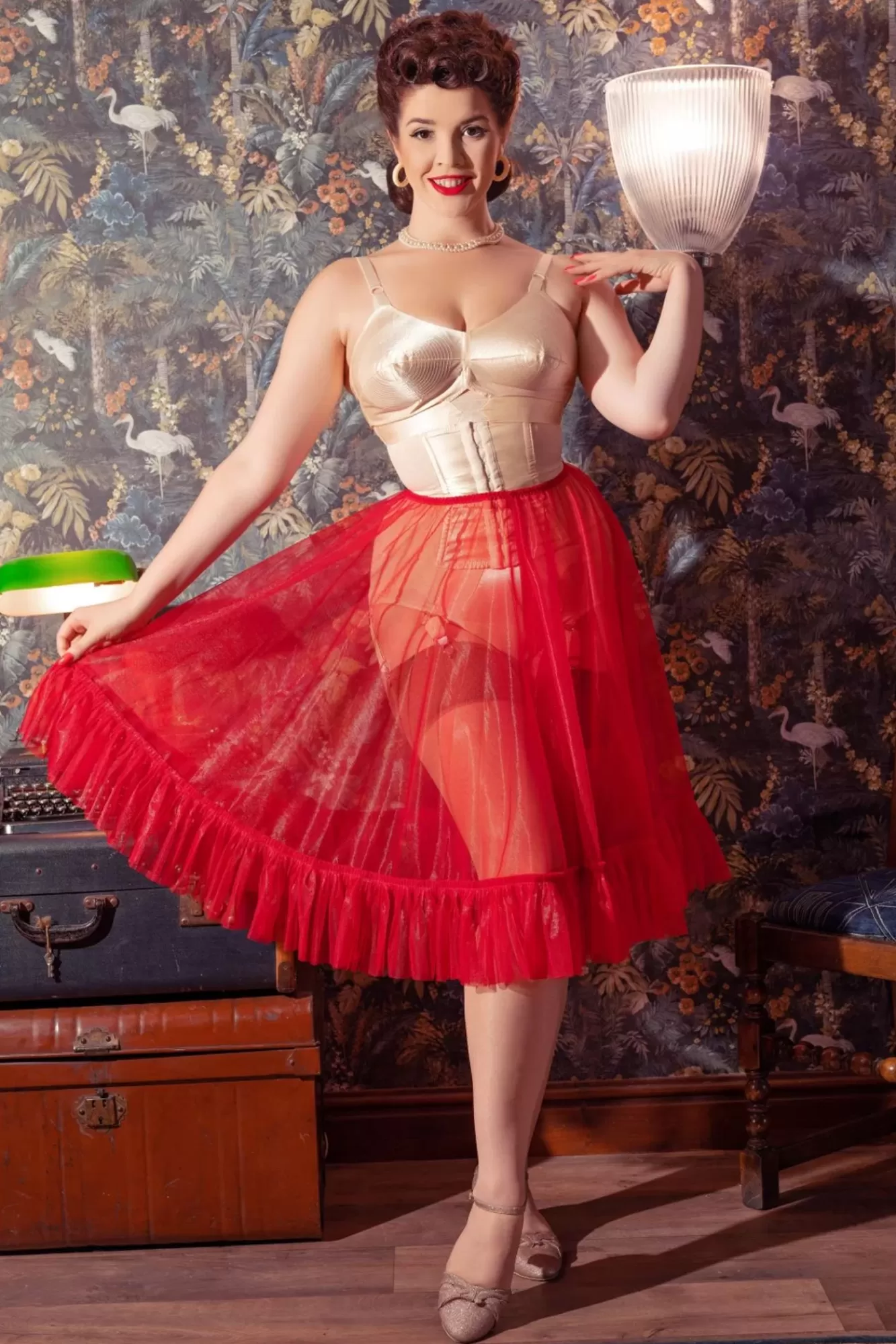 What Katie Did Sandra Frilly Petticoat In Rood | Vrouwen Petticoats