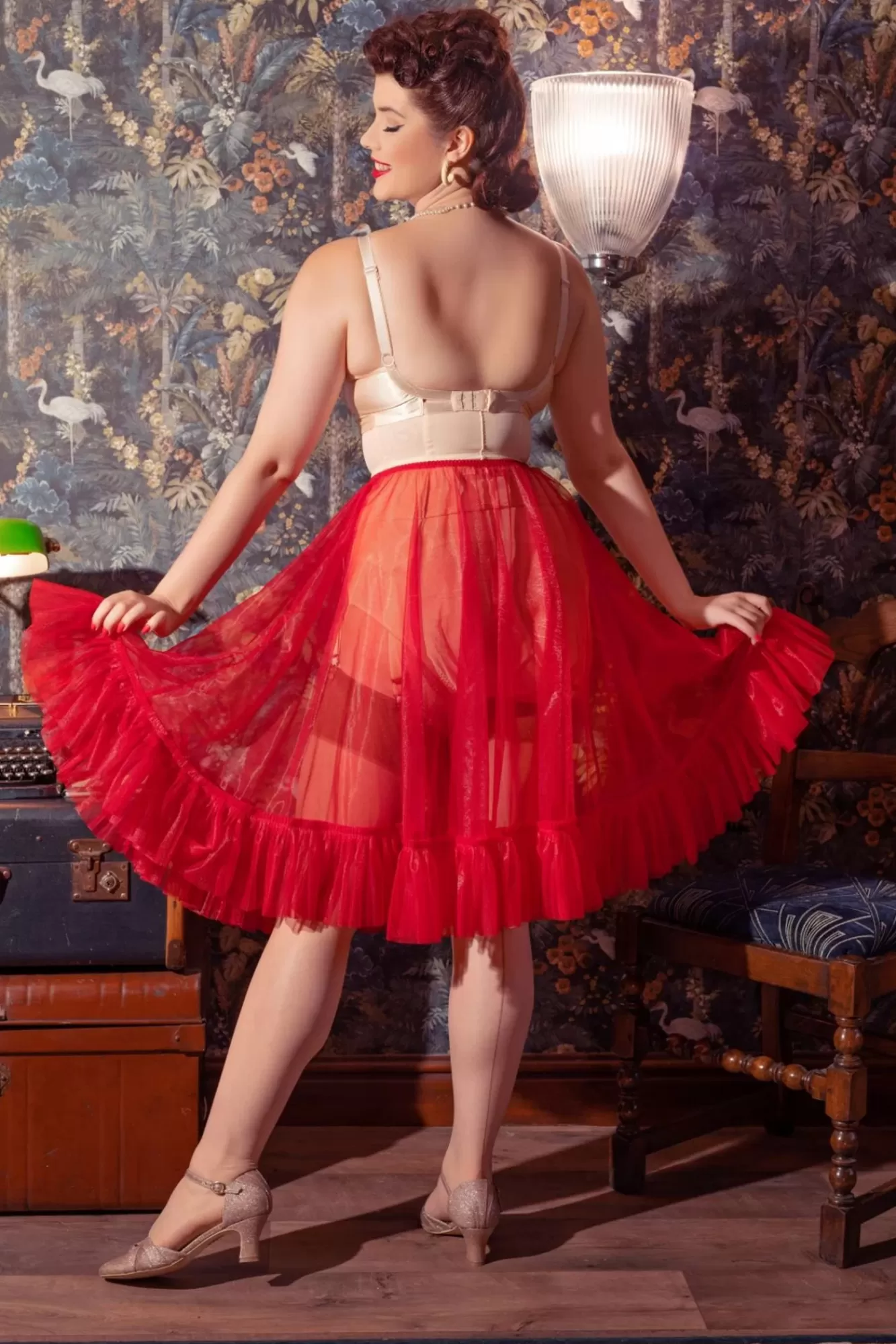 What Katie Did Sandra Frilly Petticoat In Rood | Vrouwen Petticoats