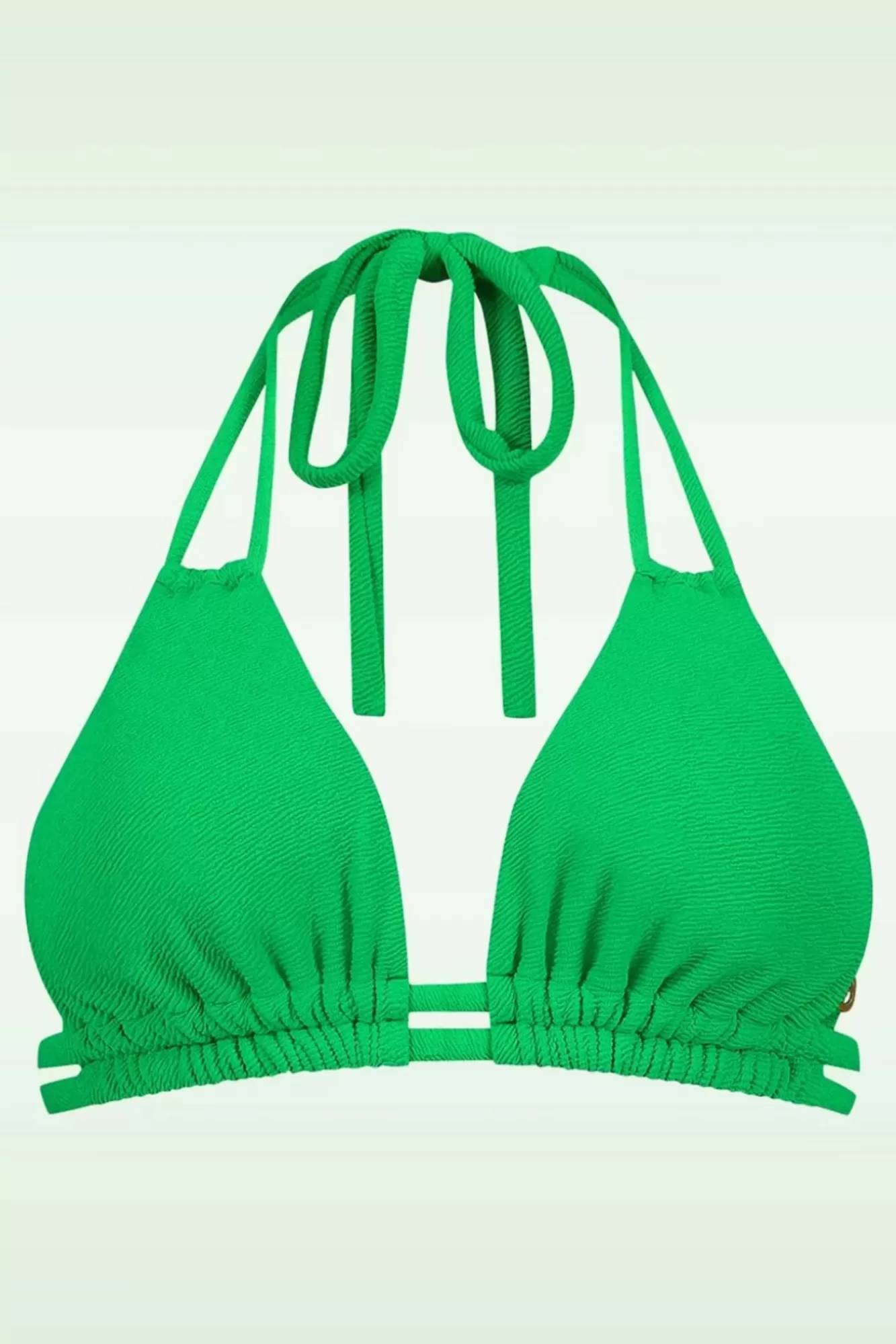 TC Beach Slide Triangle Bikini Top In Bright Green Relief | Vrouwen Bikini'S