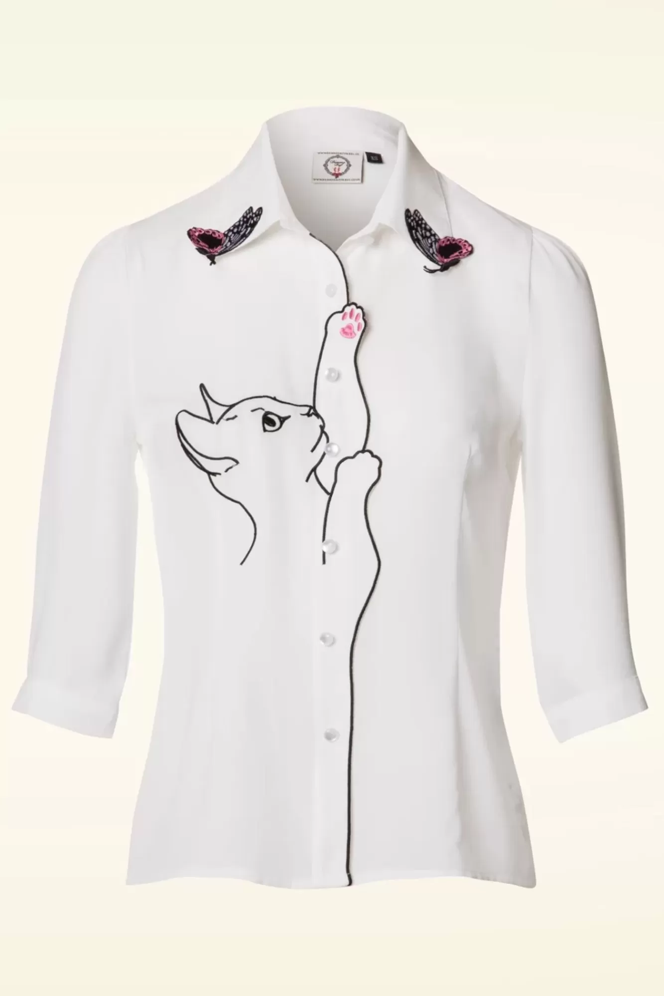 Banned Retro Snow Bird Blouse In Ivoorwit | Vrouwen Blouses