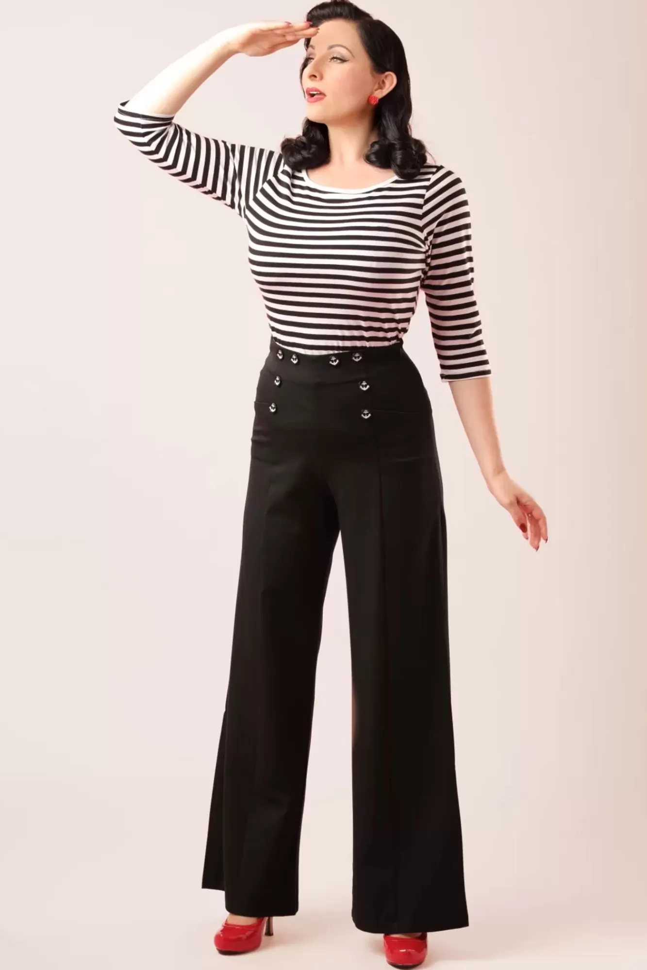 Banned Retro Stay Awhile Broek In Zwart | Vrouwen Broeken