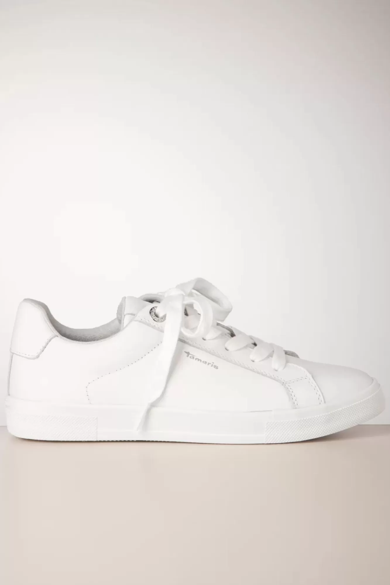 Tamaris Steffi Lederen Sneakers In Wit | Vrouwen Sneakers