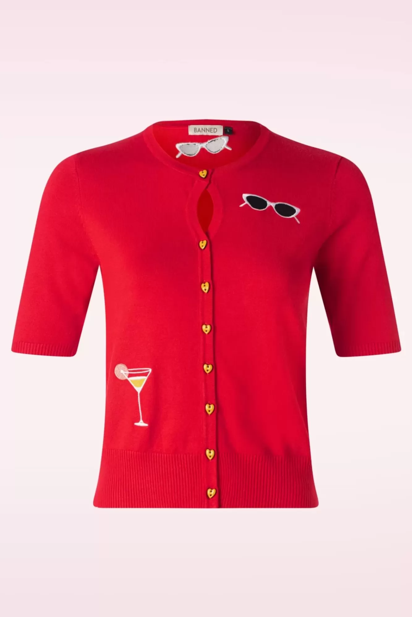 Banned Retro Summer Lovin' Cardigan In Rood | Vrouwen Truitjes