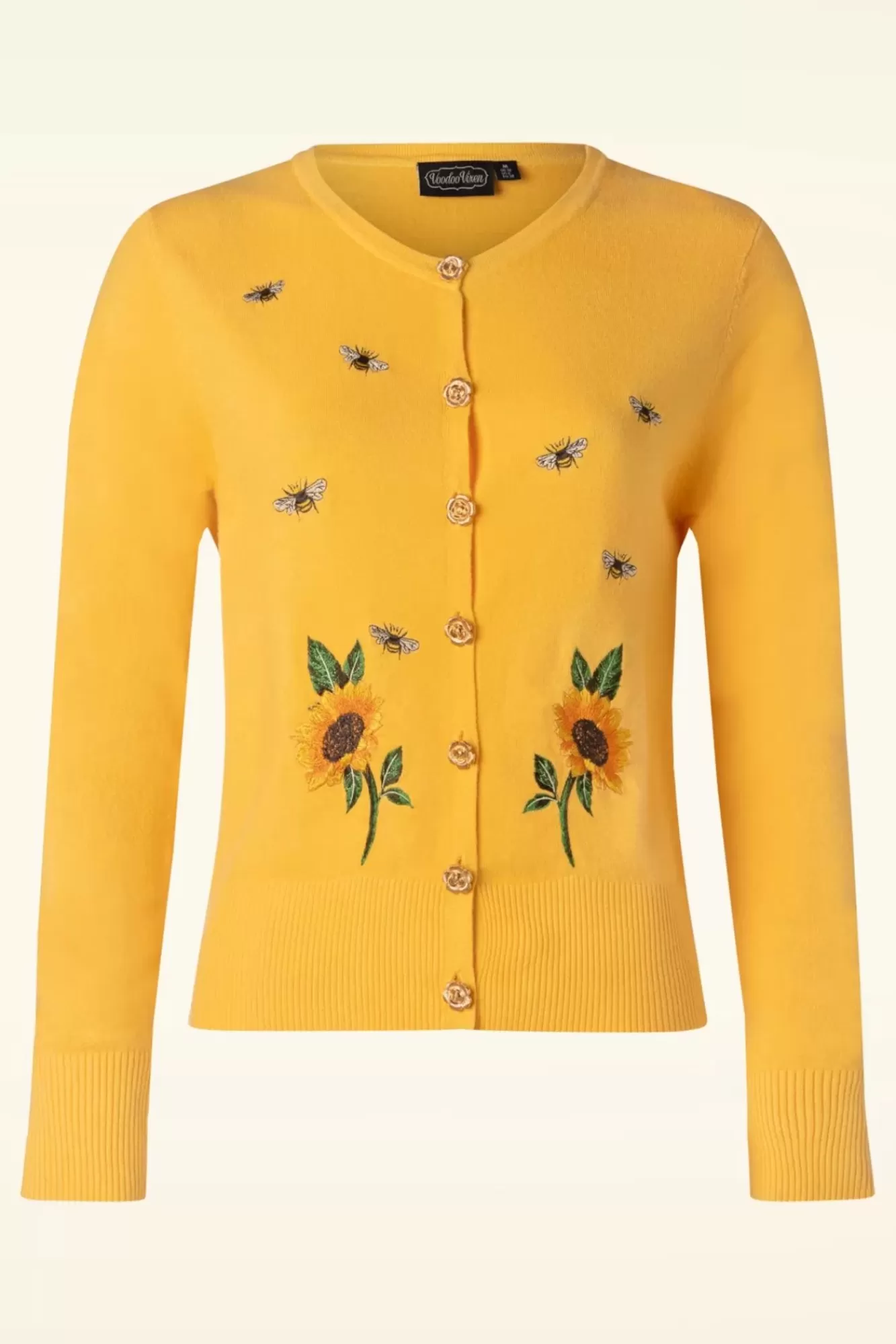 Vixen Sunflower And Bee Geborduurd Vest | Vrouwen Vestjes