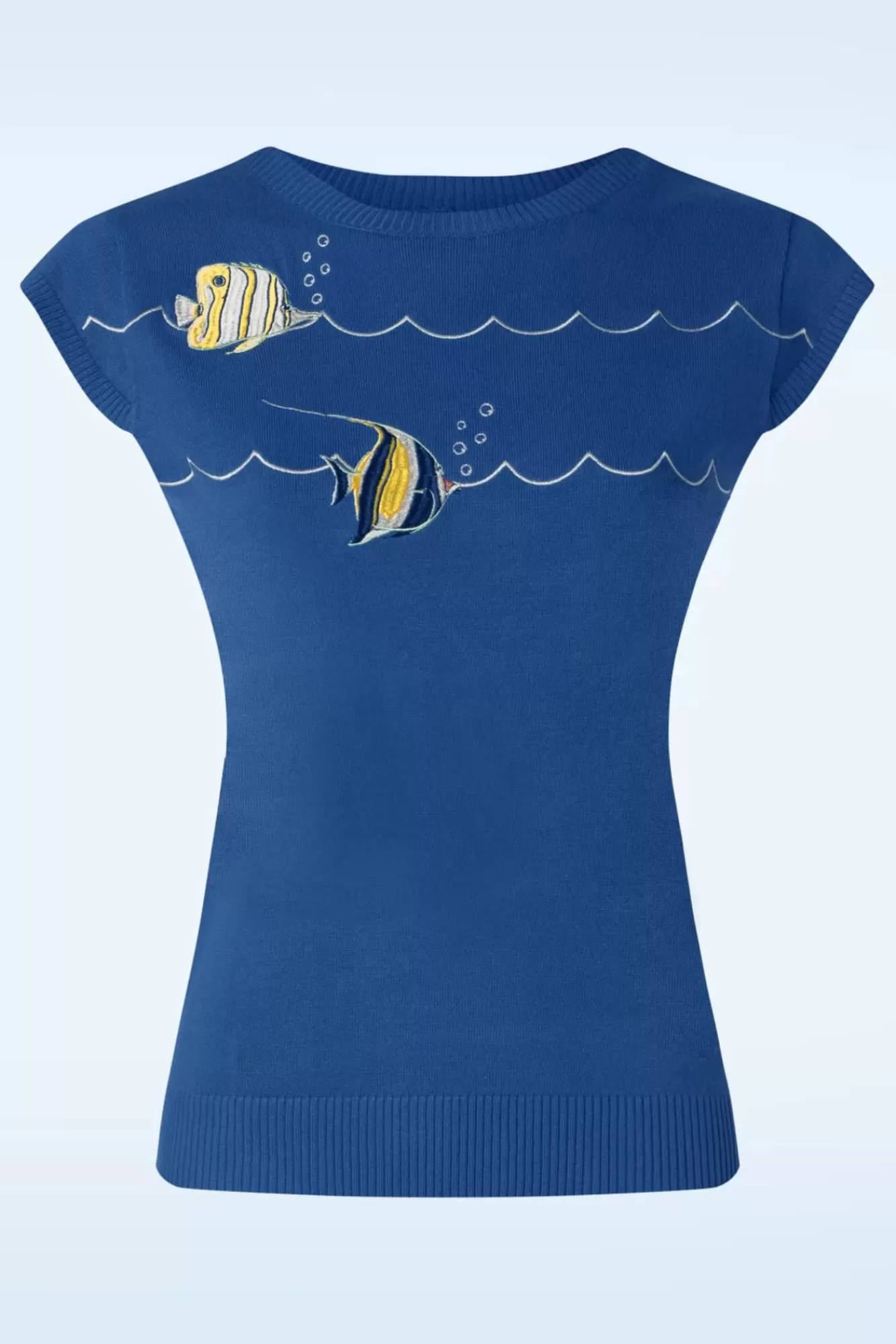 Vixen Swimming Fish Short Sleeve Trui In Blauw | Vrouwen Tops