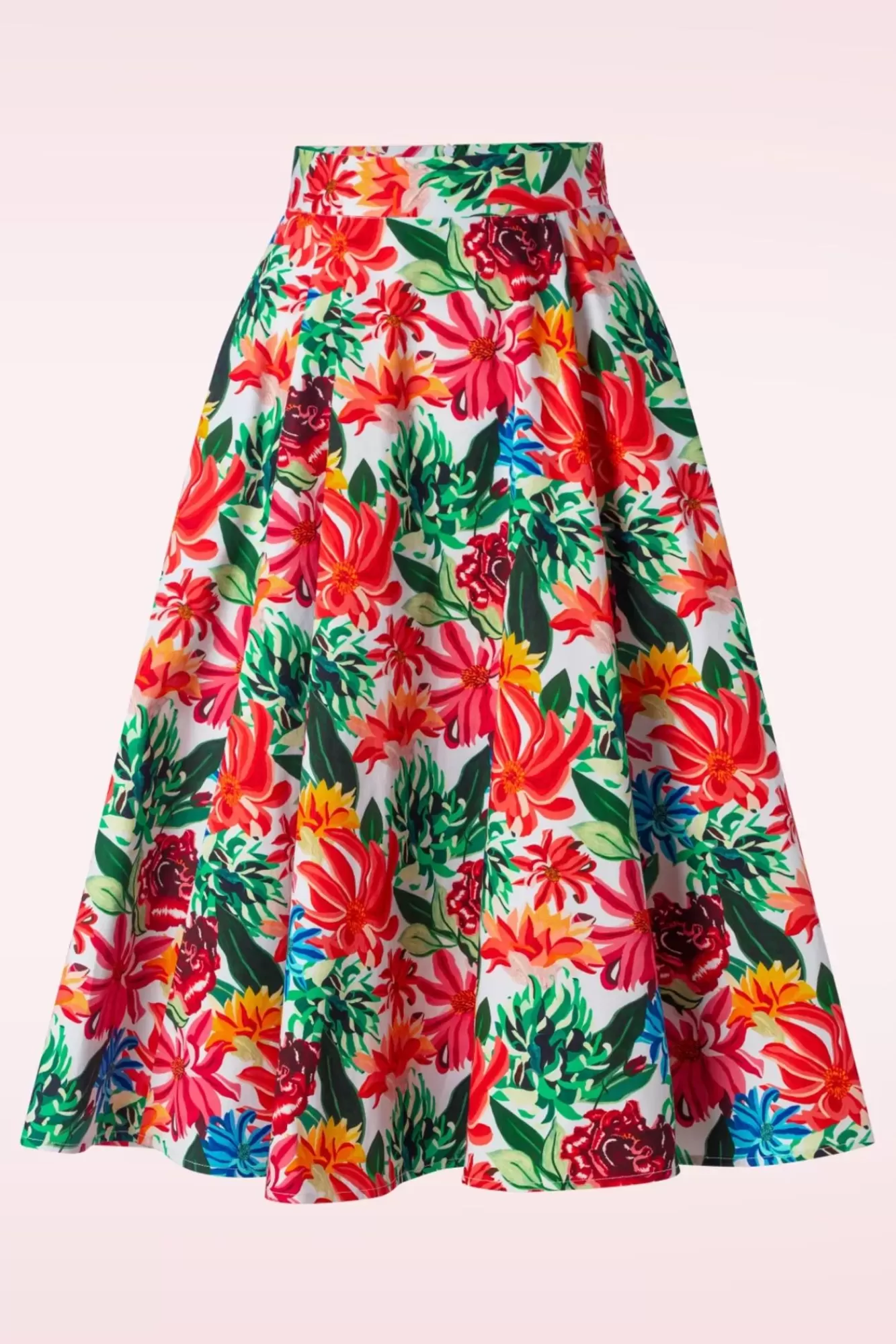 Topvintage Boutique Collection Topvintage Exclusief ~ Adriana Flower Swing Rok In Multi | Vrouwen Rokken