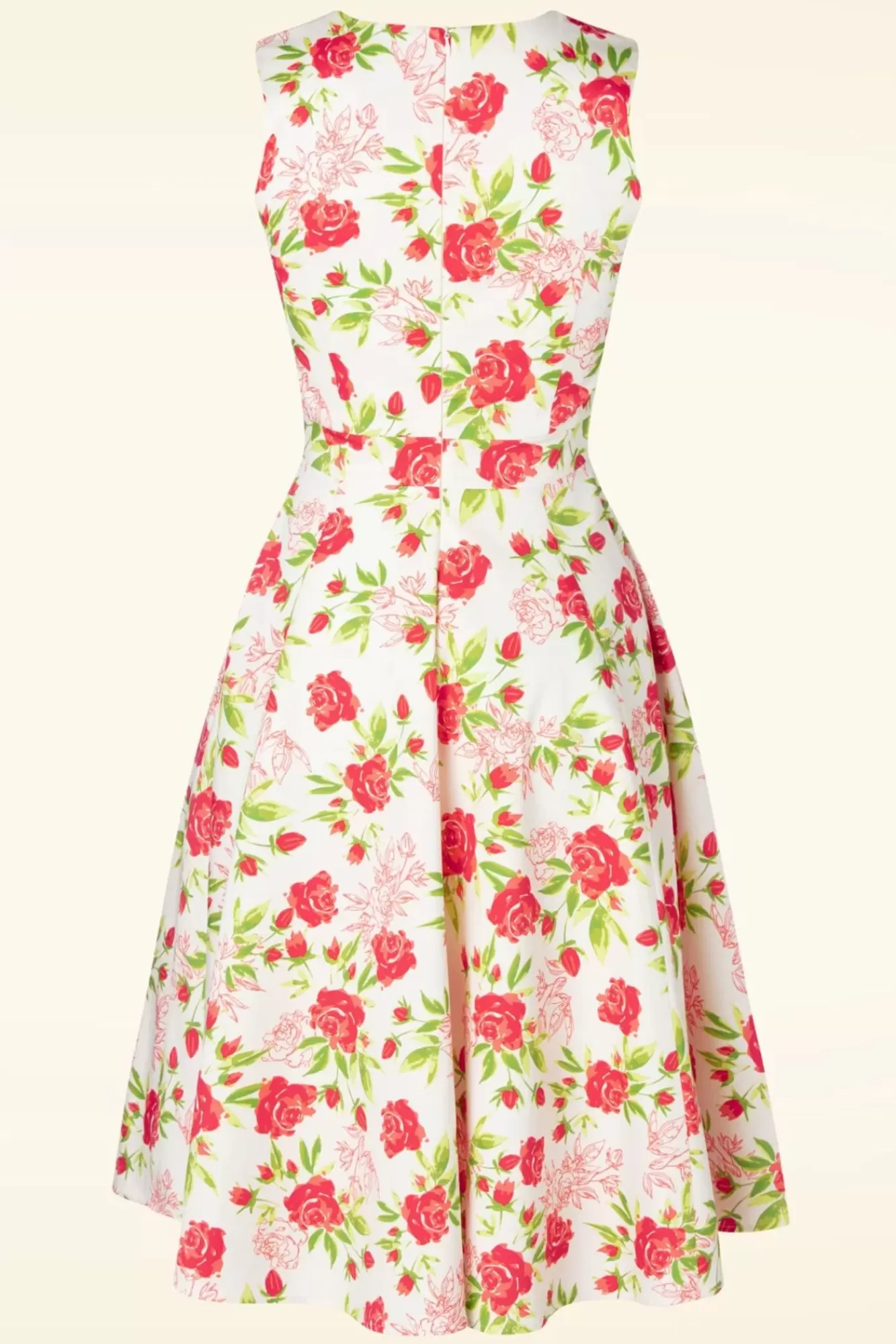 Topvintage Boutique Collection Topvintage Exclusive ~ Eliane Rose Swing Jurk In Wit | Vrouwen Plus Size Jurken