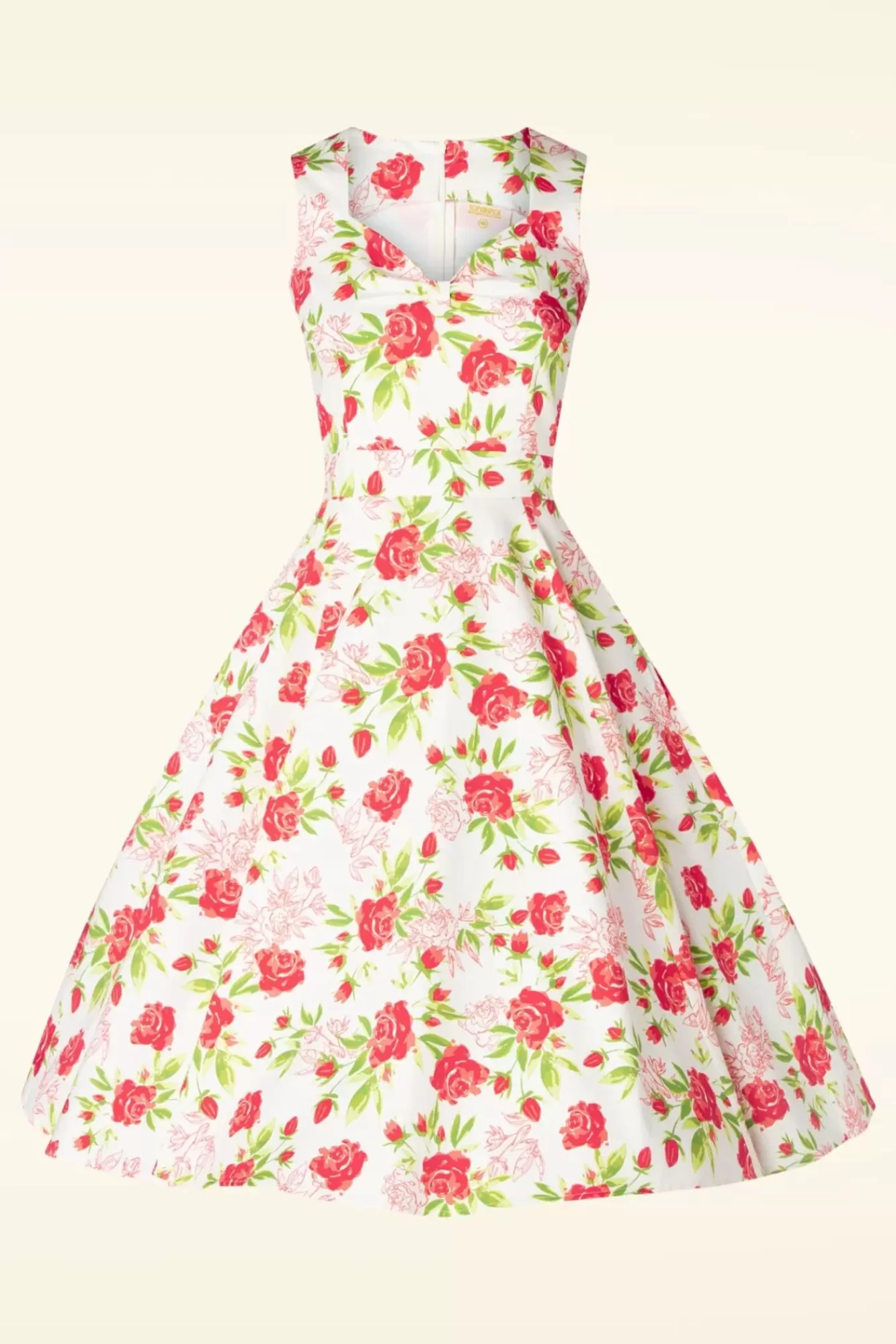 Topvintage Boutique Collection Topvintage Exclusive ~ Eliane Rose Swing Jurk In Wit | Vrouwen Plus Size Jurken