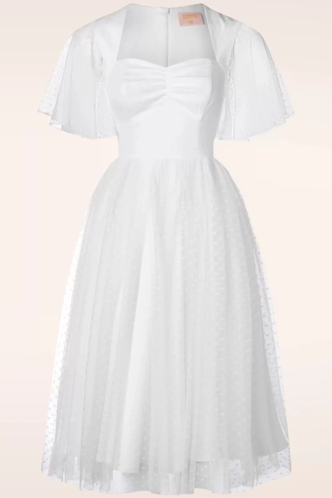 Topvintage Boutique Collection Topvintage Exclusive ~ Holly Bridal Swing Jurk In Wit | Vrouwen Swing Jurken