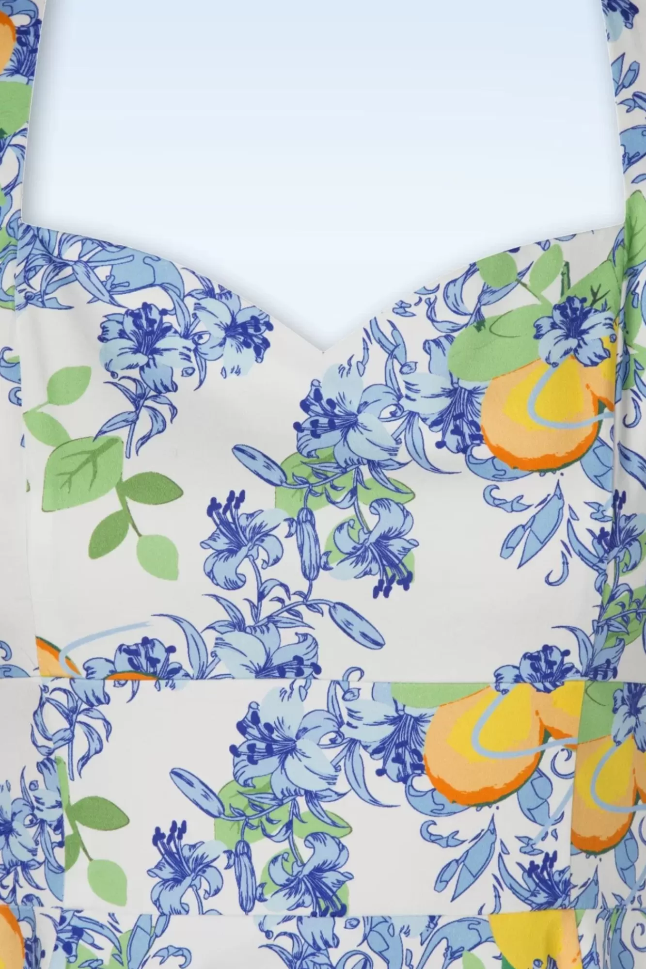 Topvintage Boutique Collection Topvintage Exclusive ~ Joliena Swingjurk In Wit En Blauw | Vrouwen Plus Size Jurken