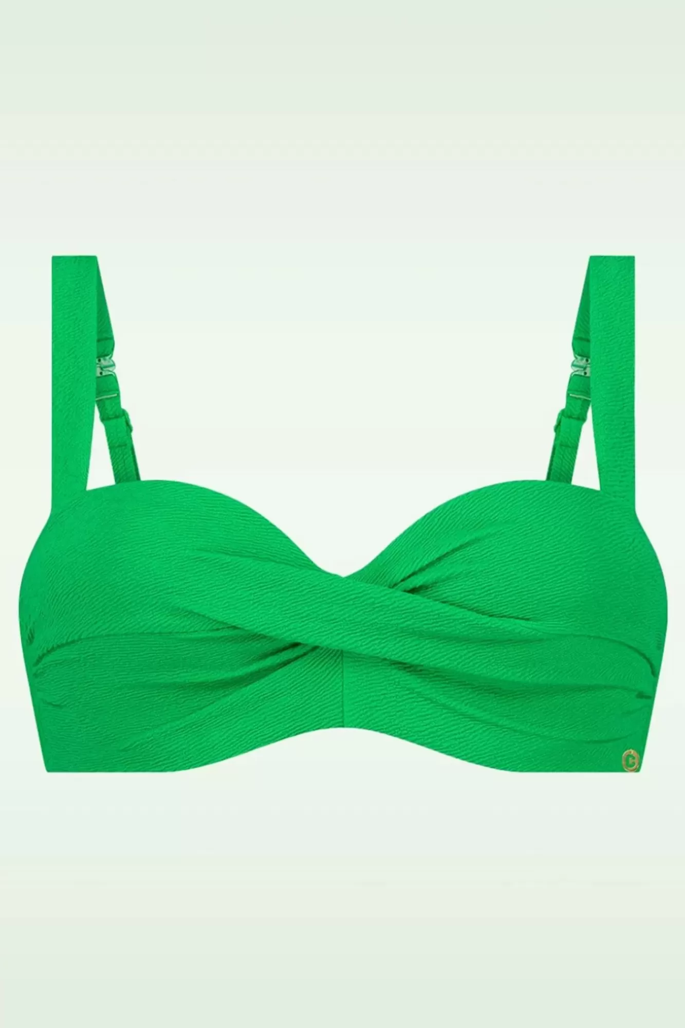 TC Beach Twisted Bikinitop In Bright Green Relief | Vrouwen Bikini'S