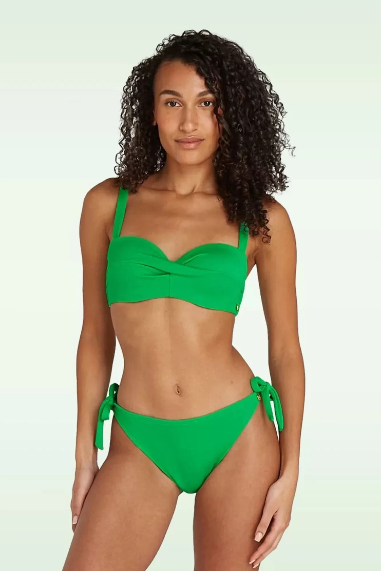 TC Beach Twisted Bikinitop In Bright Green Relief | Vrouwen Bikini'S