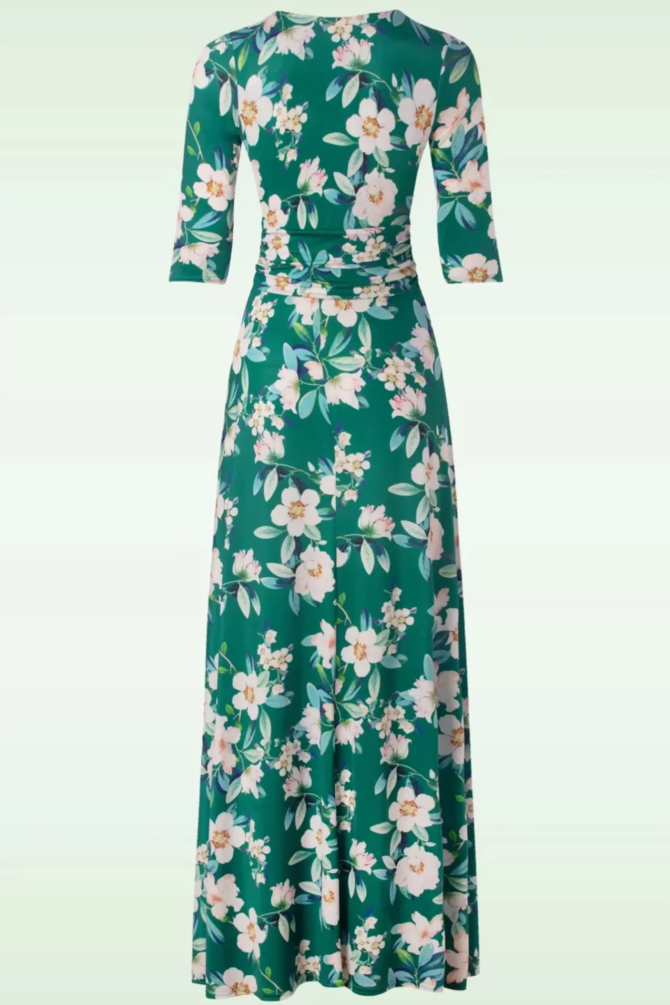 Vintage Chic for Topvintage Valentina Flower Maxi Jurk In Groen | Vrouwen Maxi Jurken