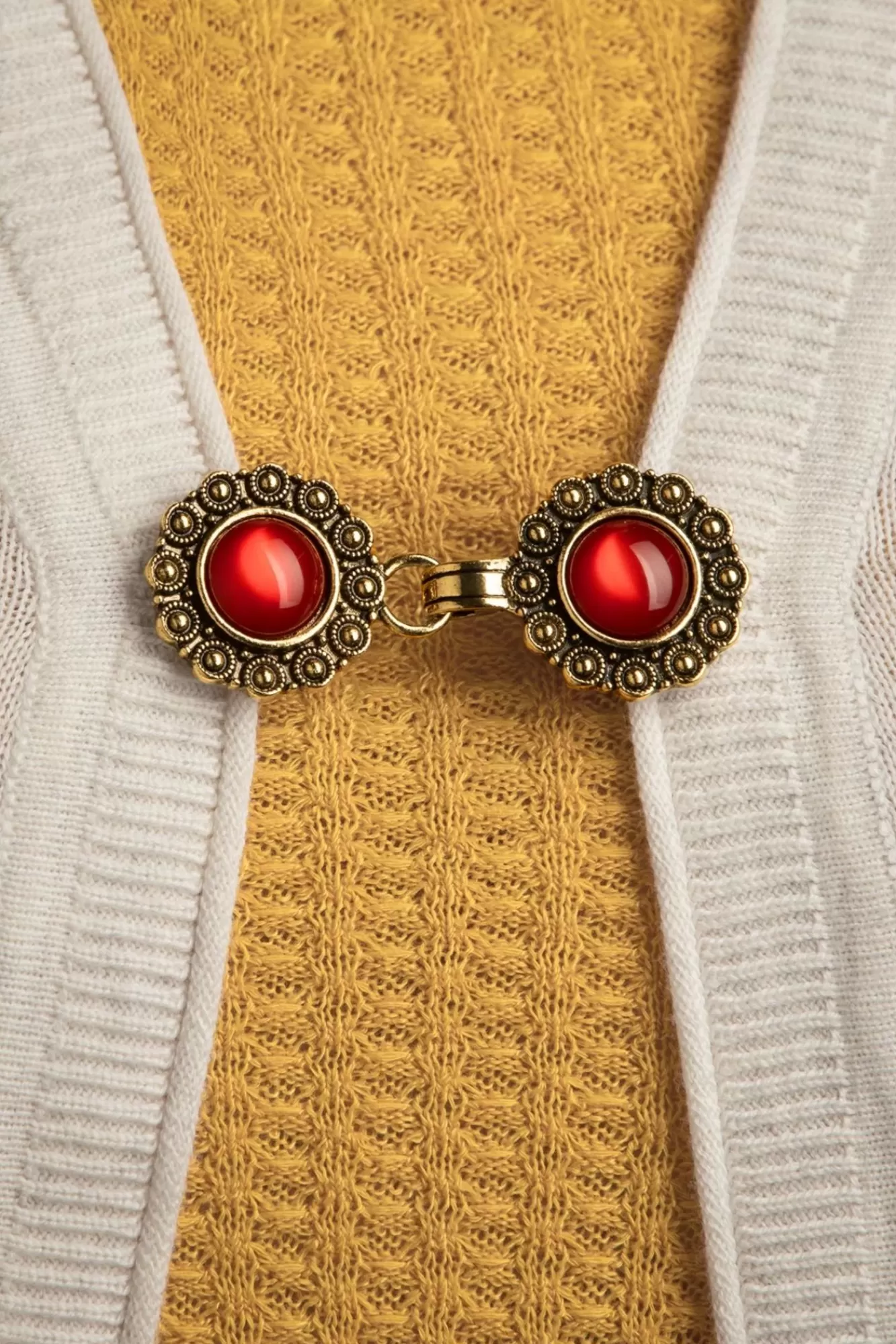 Urban Hippies Vestclips In Goud En Rood | Vrouwen Sieraden