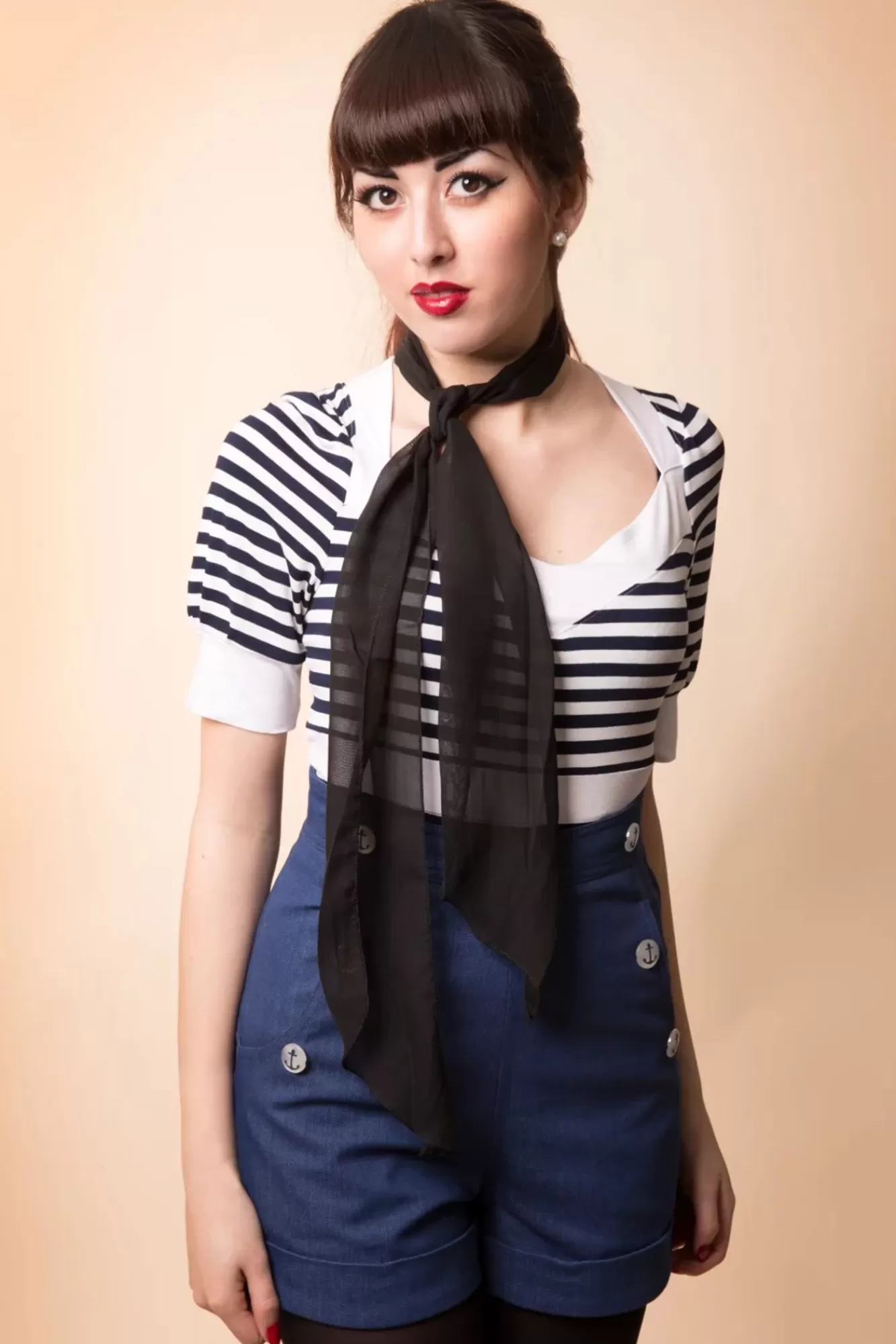 ZaZoo Vintage Retro Haarsjaal In Zwart | Vrouwen Haaraccessoires
