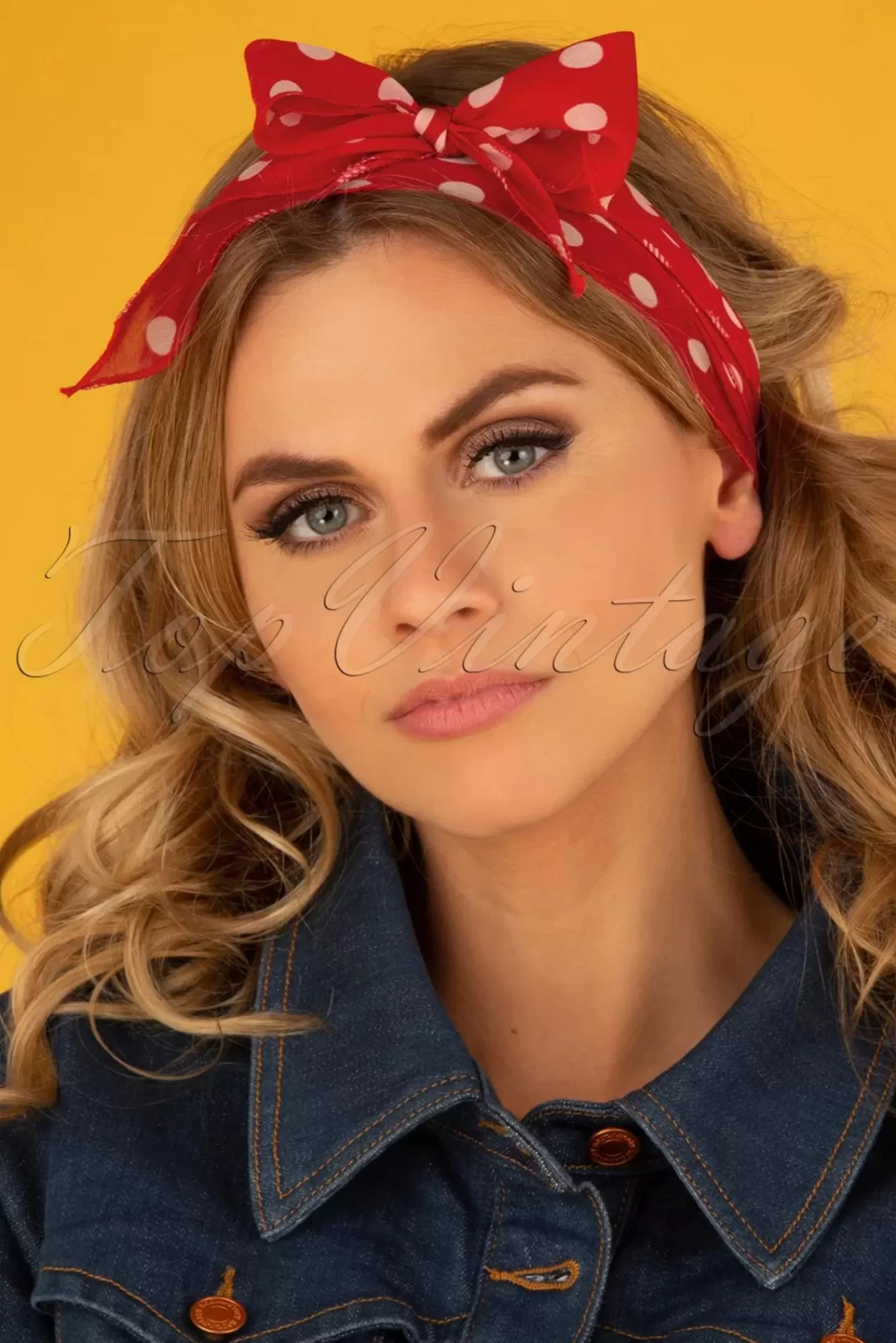 ZaZoo Vintage Retro Polka Dot Haarsjaal In Rood | Vrouwen Haaraccessoires