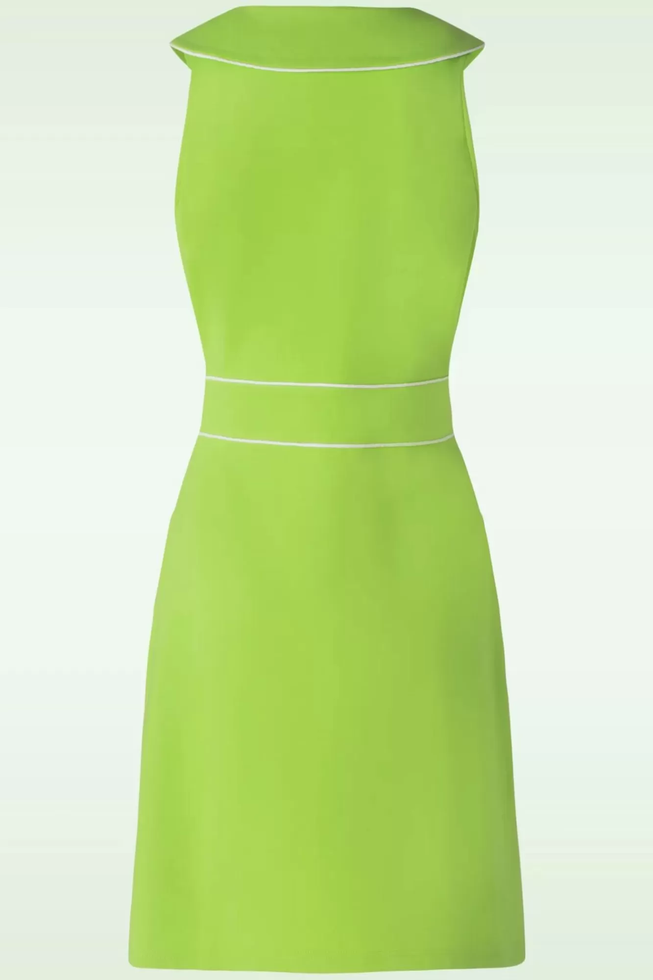 Vixen Zip Front Collared Sleeveless Jurk In Groen | Vrouwen A Lijn Jurken